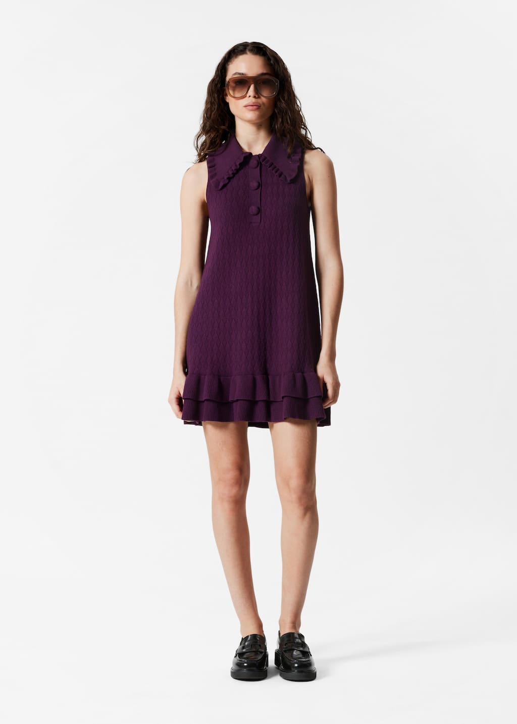 Image of Knitted Frill Mini Dress