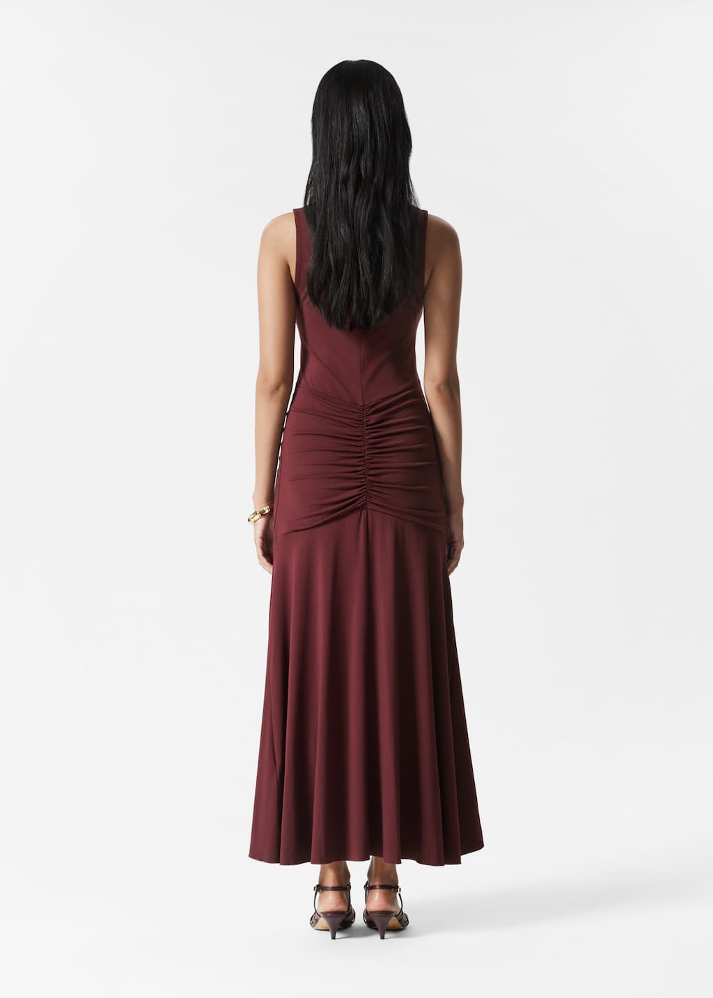 Image of V-Neck Ruffle Maxi Dress