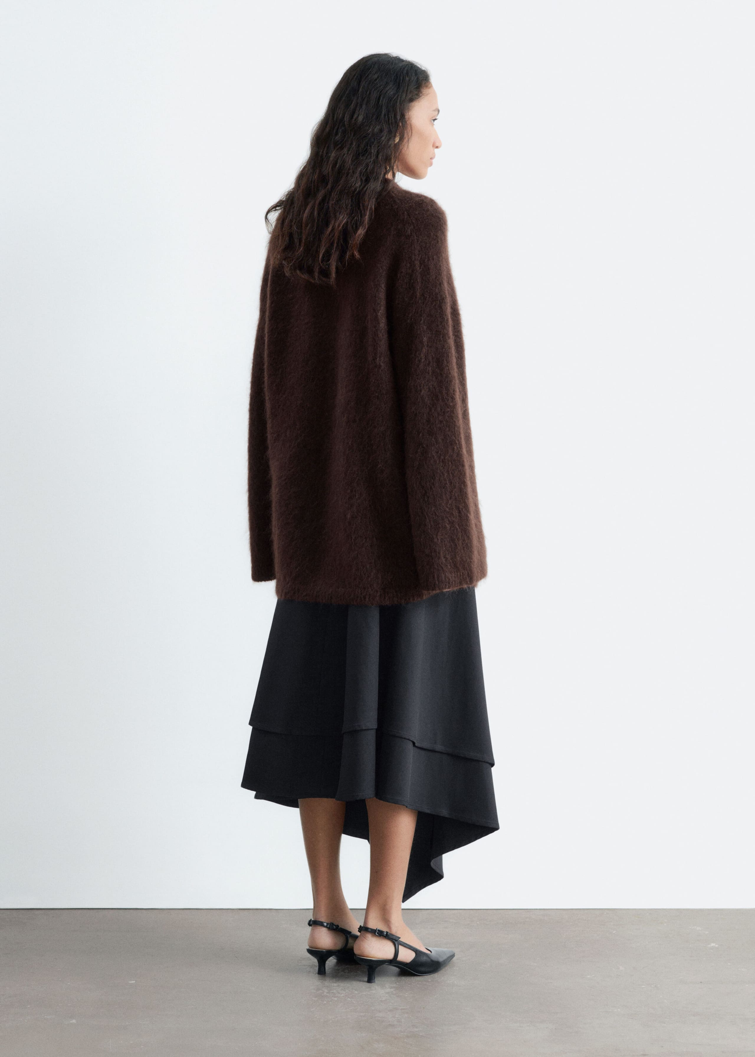 Oversized Mohair-Blend Sweater - Dark Brown - Lookbook