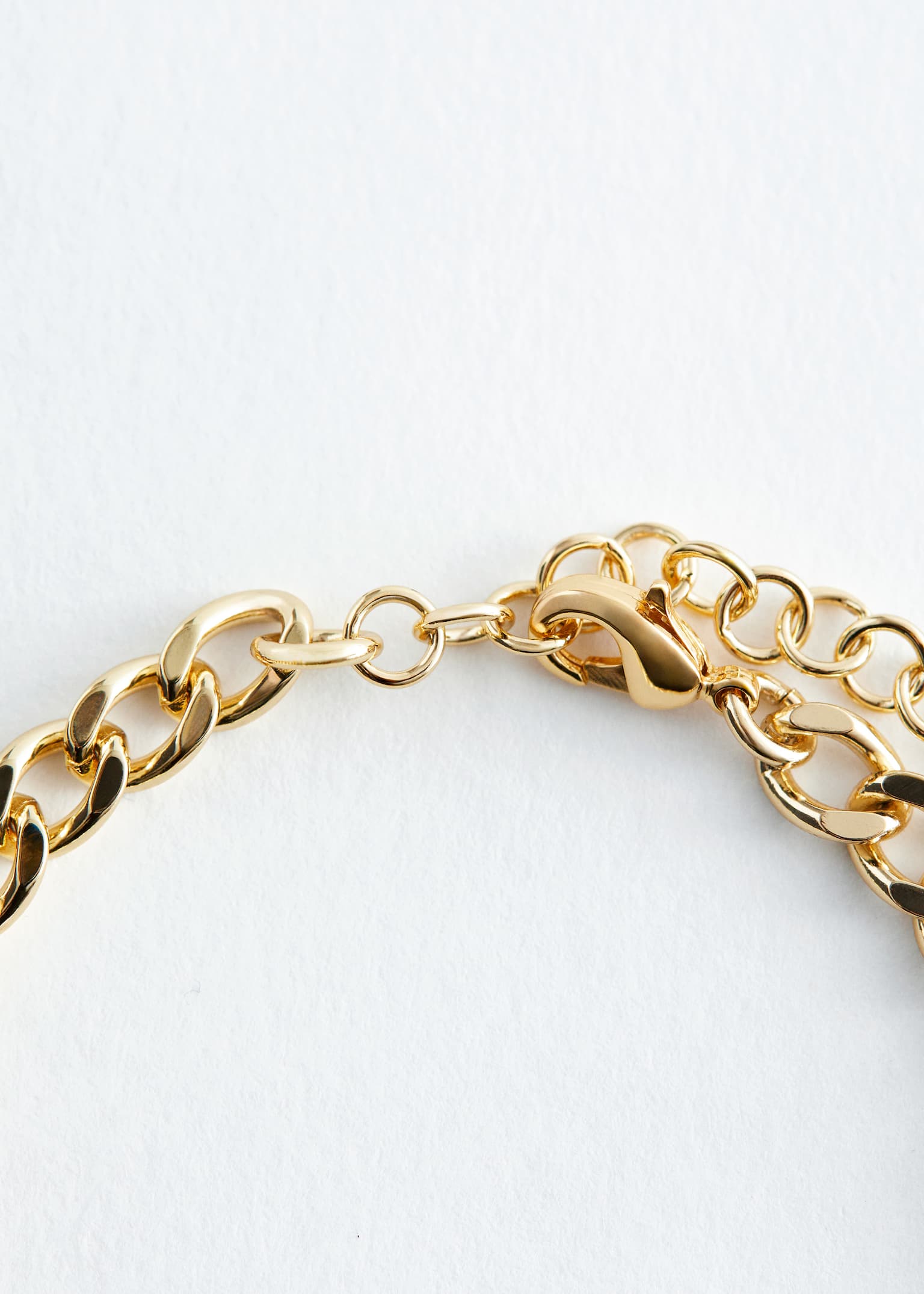 Curb Chain Charm Bracelet - Gold - 4