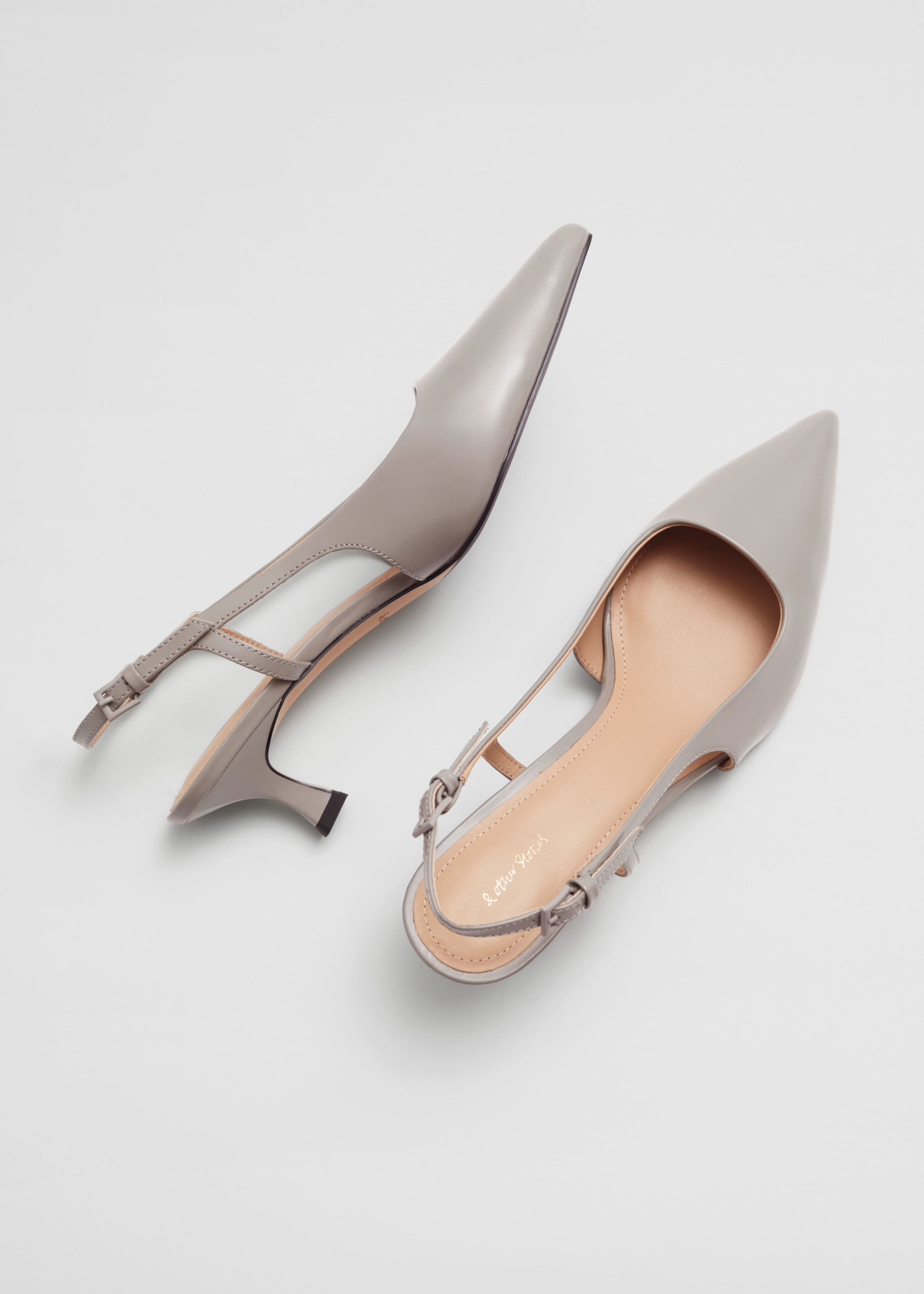 Slingback Leather Pumps - Black - Still Life