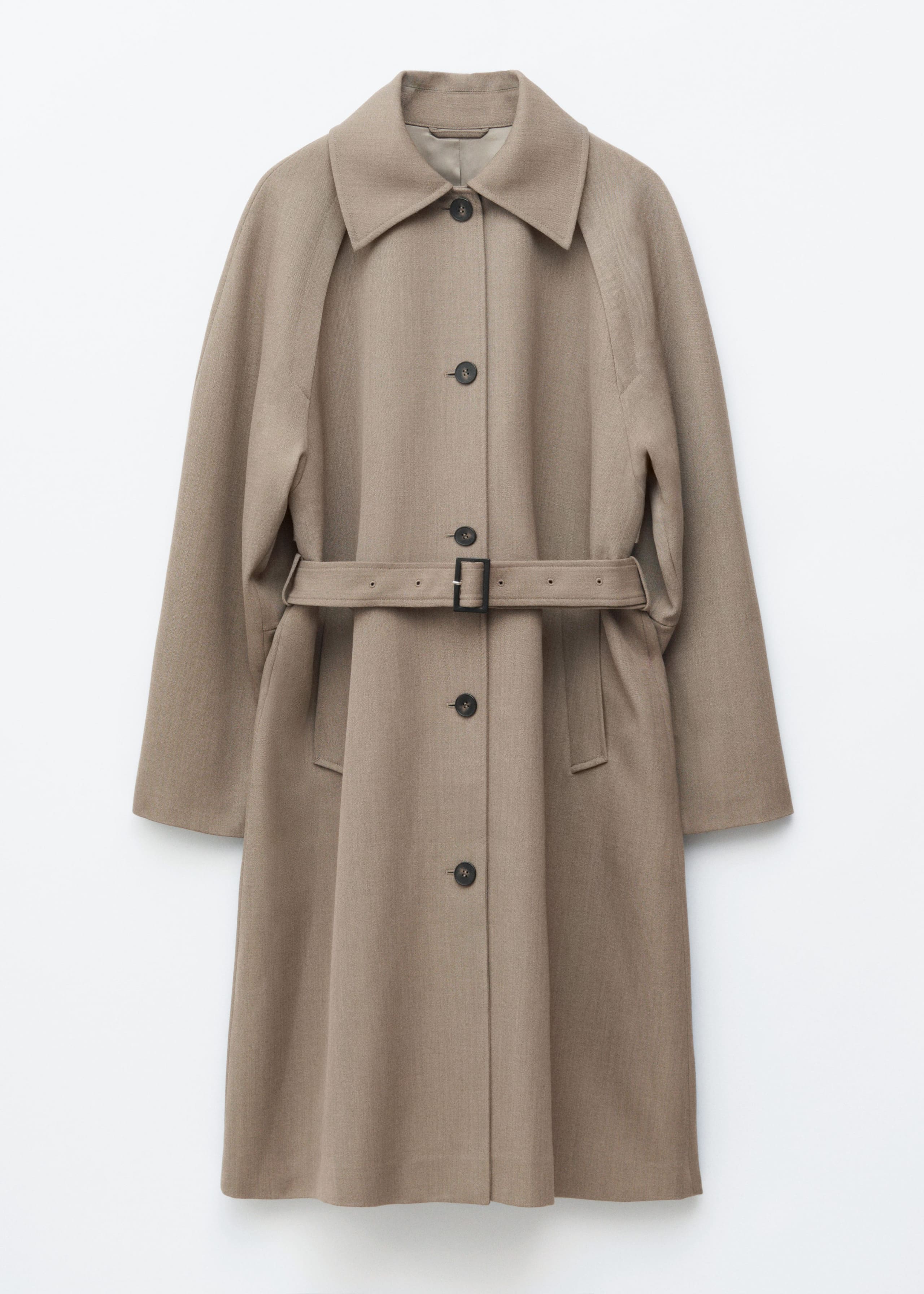 Tie-Belt Wool Trench Coat - Mole - Still Life