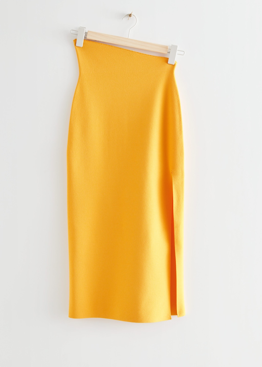 FittedAsymmetricMidiSkirt - Yellow - Bodegón