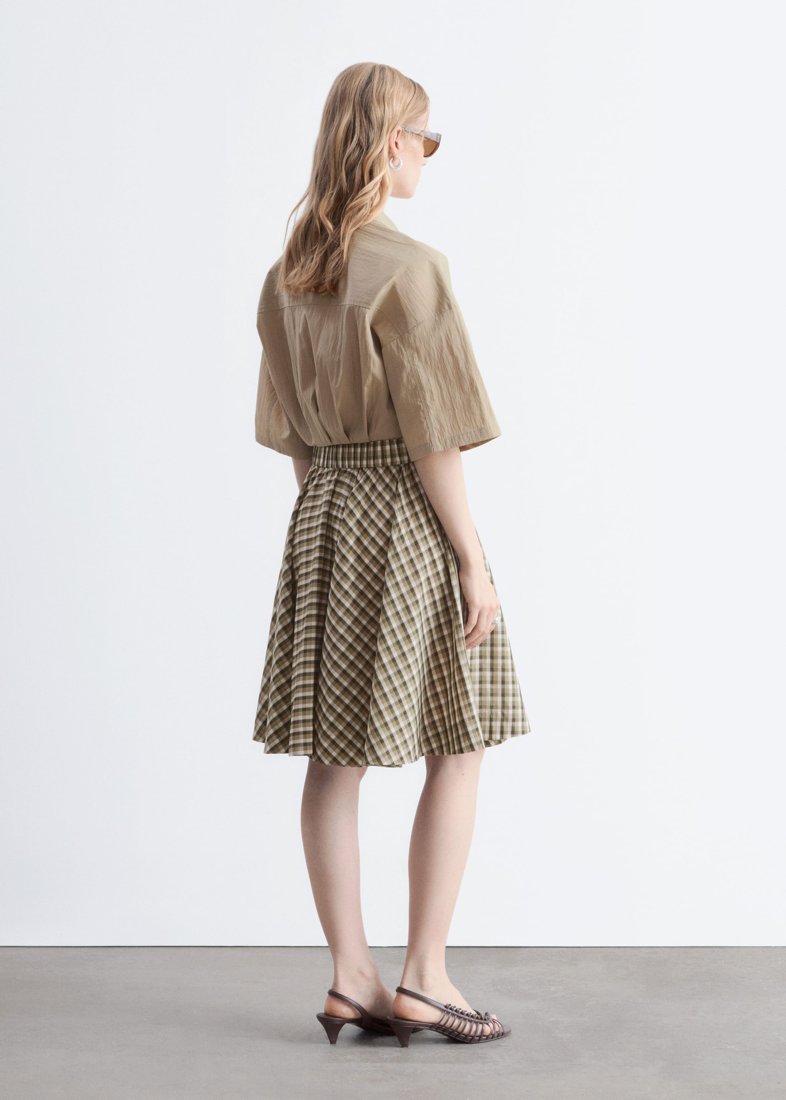 Chemise courte à ourlet plissé - Bright Pink - Lookbook