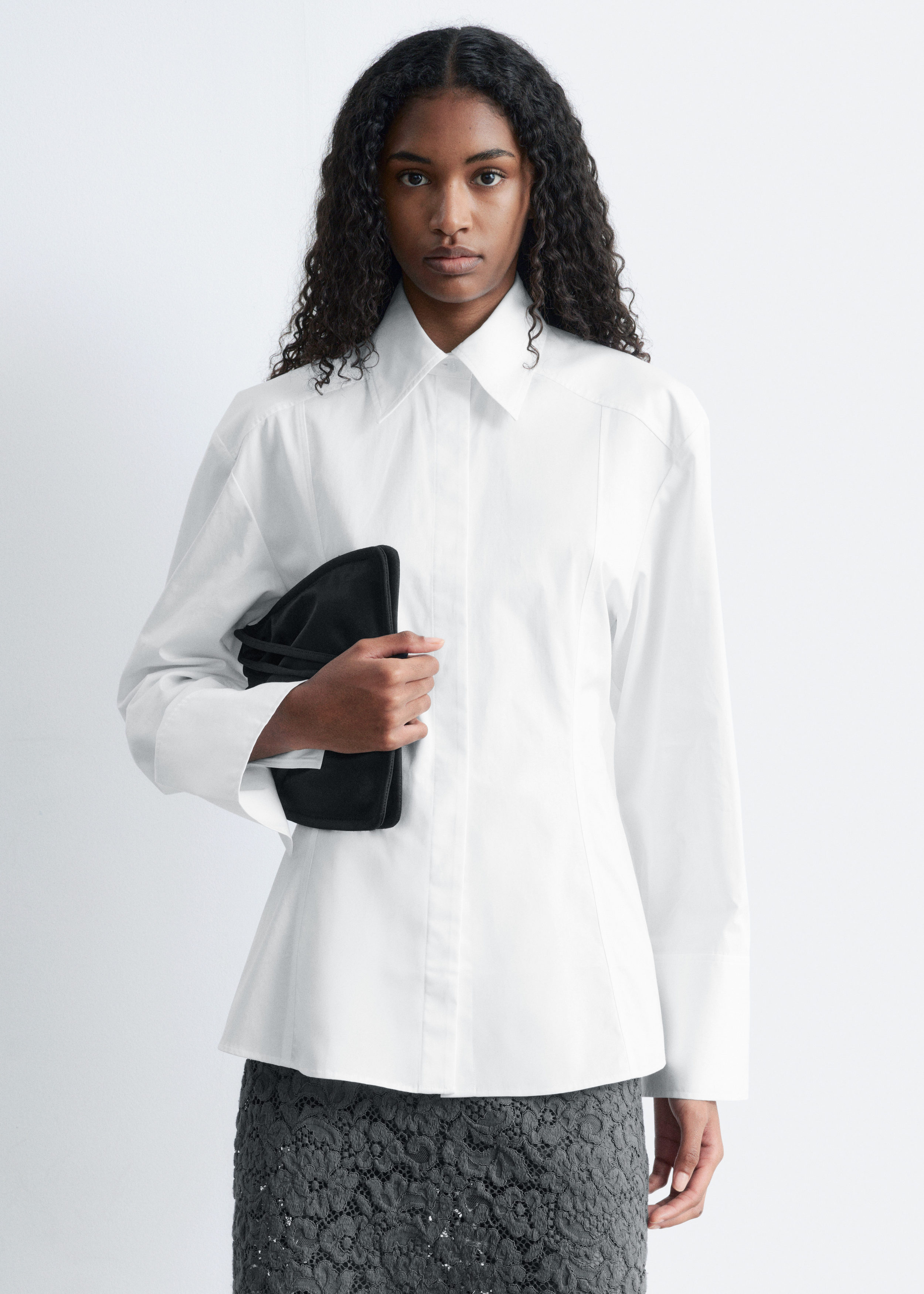 Tapered Tie-Belt Shirt - White - Shirts - & Other Stories US