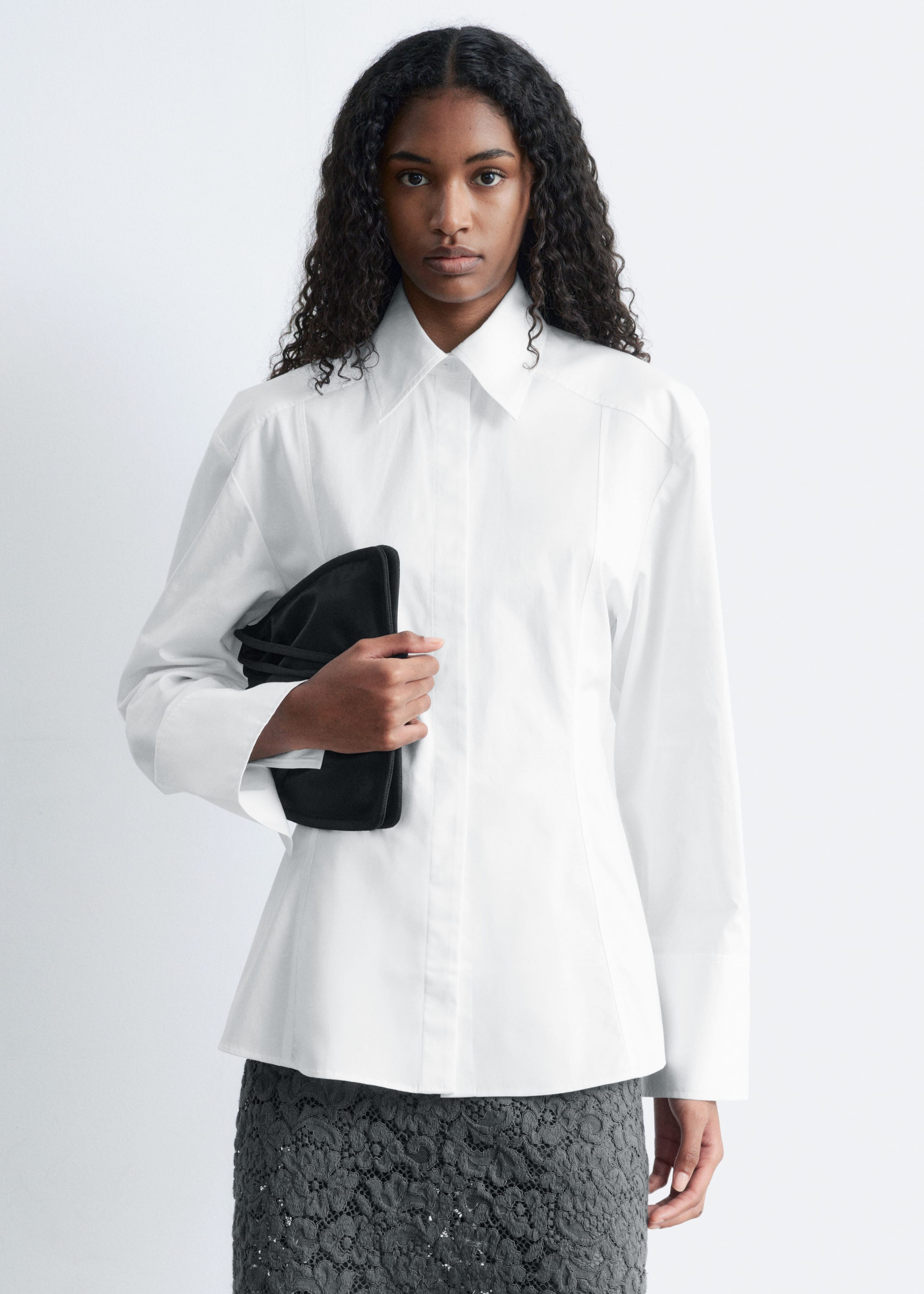 Image of Tapered Tie-Belt Shirt