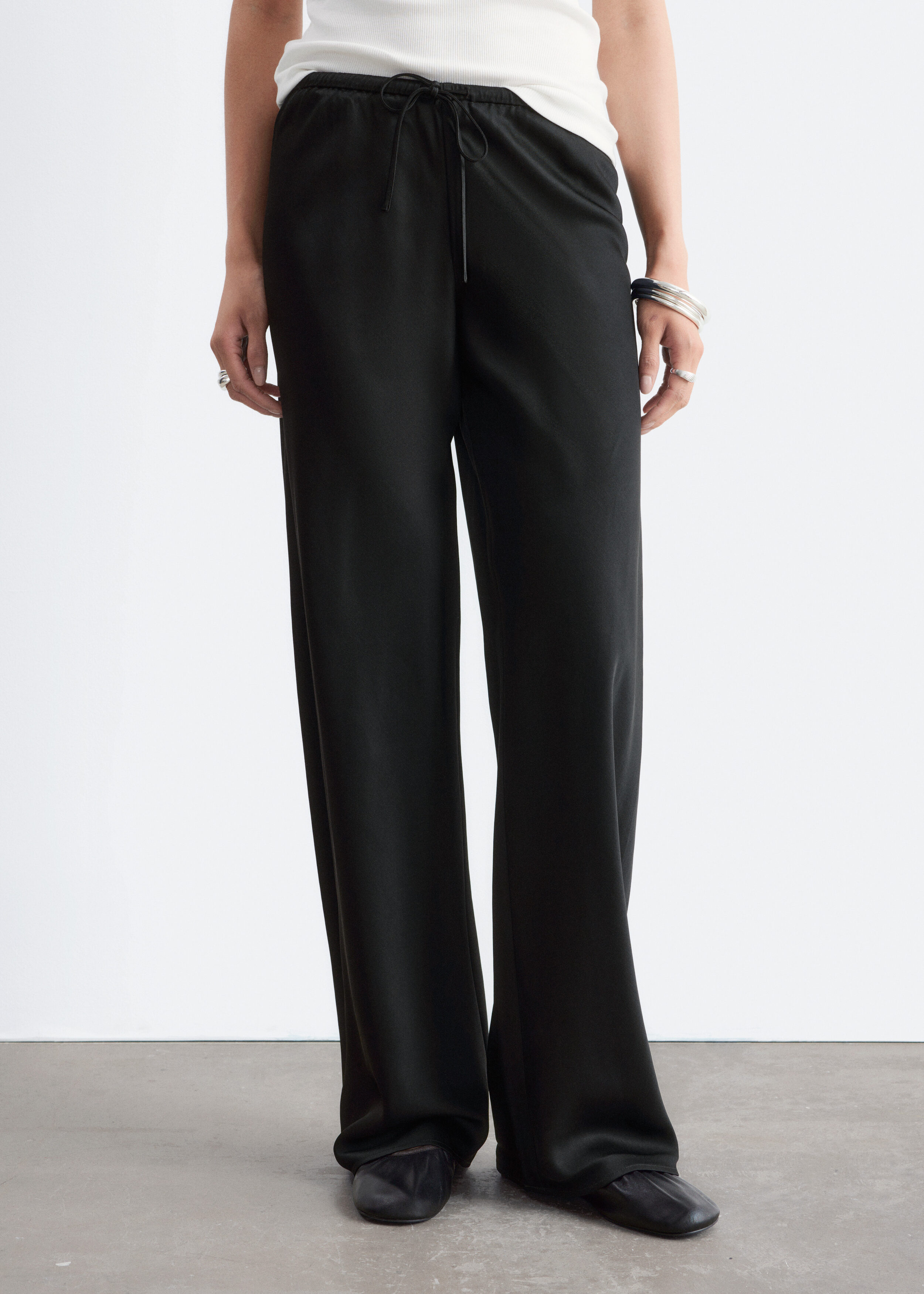 Drawstring Twill Trousers - Black - & Other Stories US