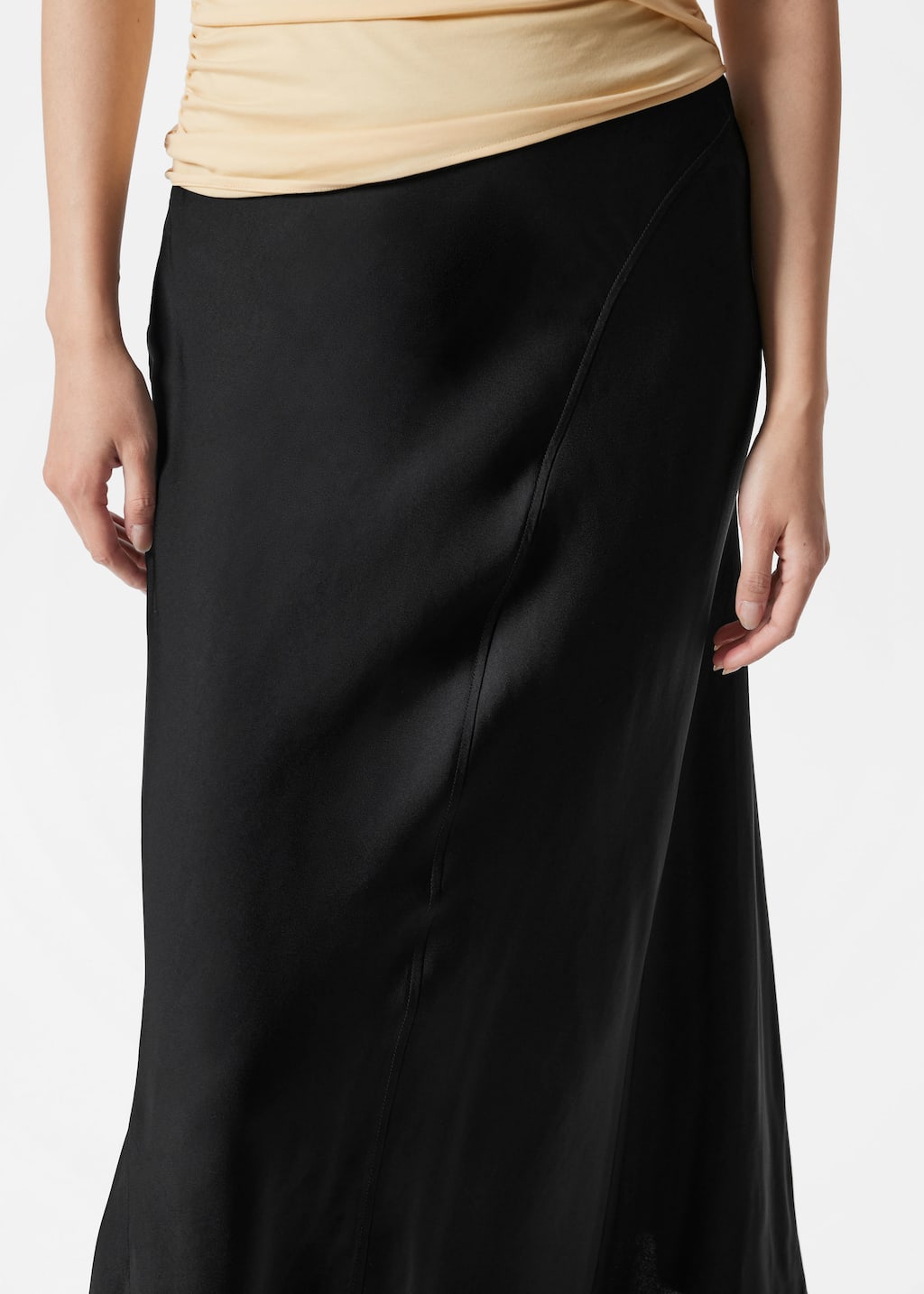 Image of Satin Midi Skirt