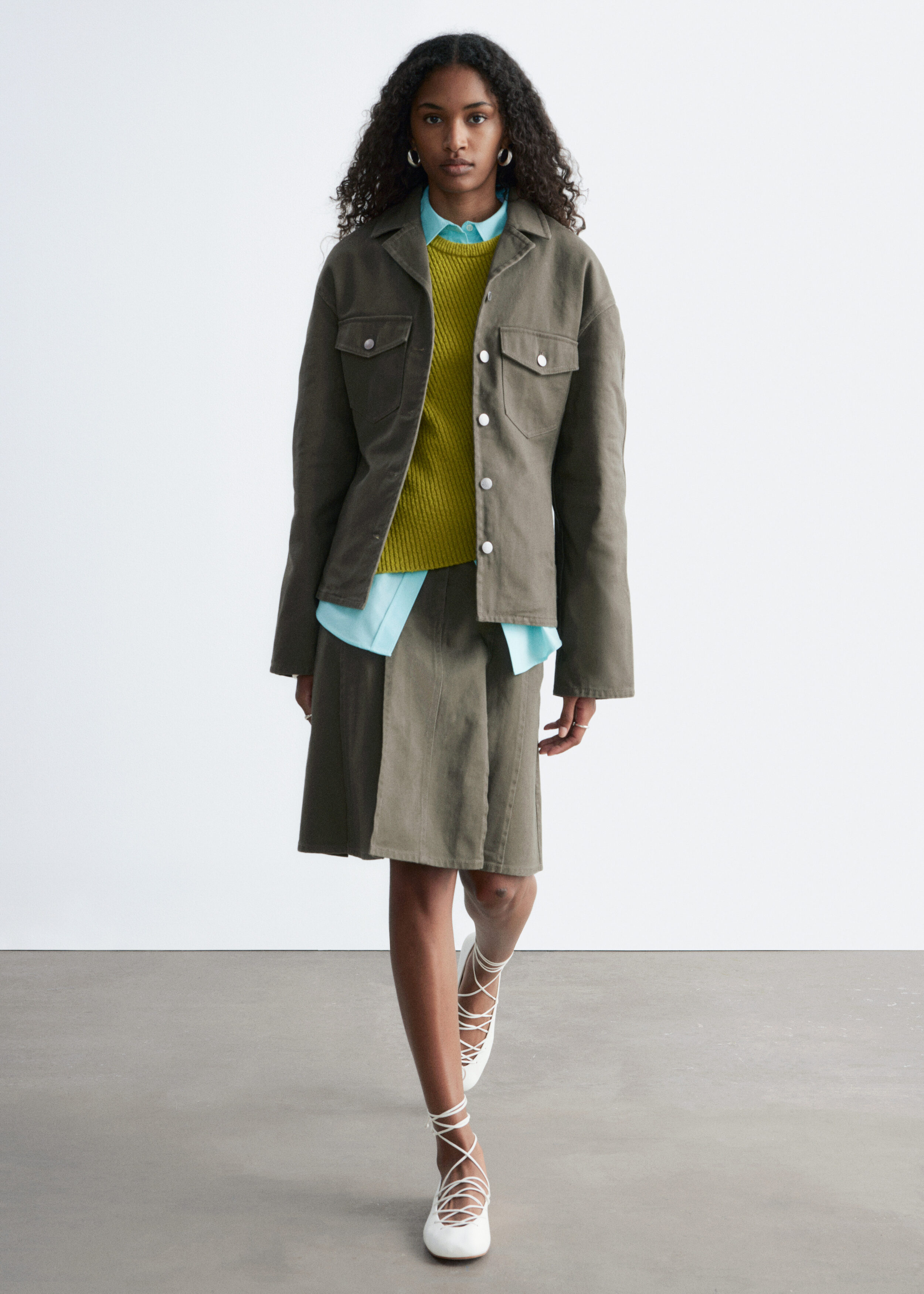 Tapered Cotton Jacket - Khaki Green - & Other Stories US