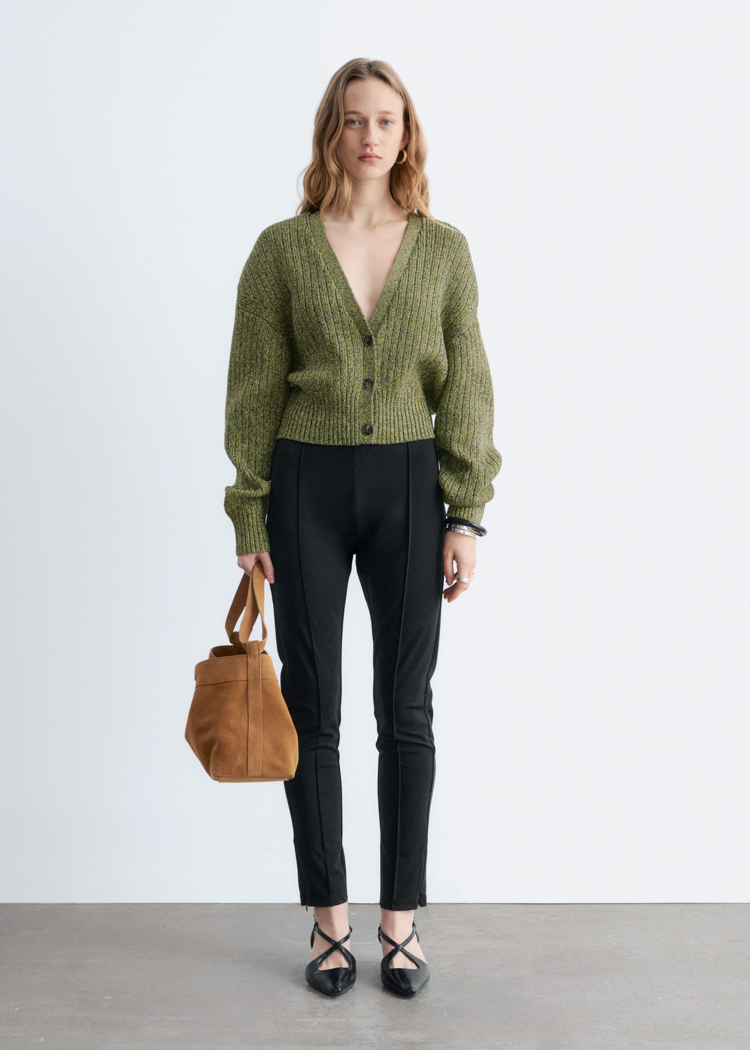 Image of Rib-Knit Cotton Cardigan