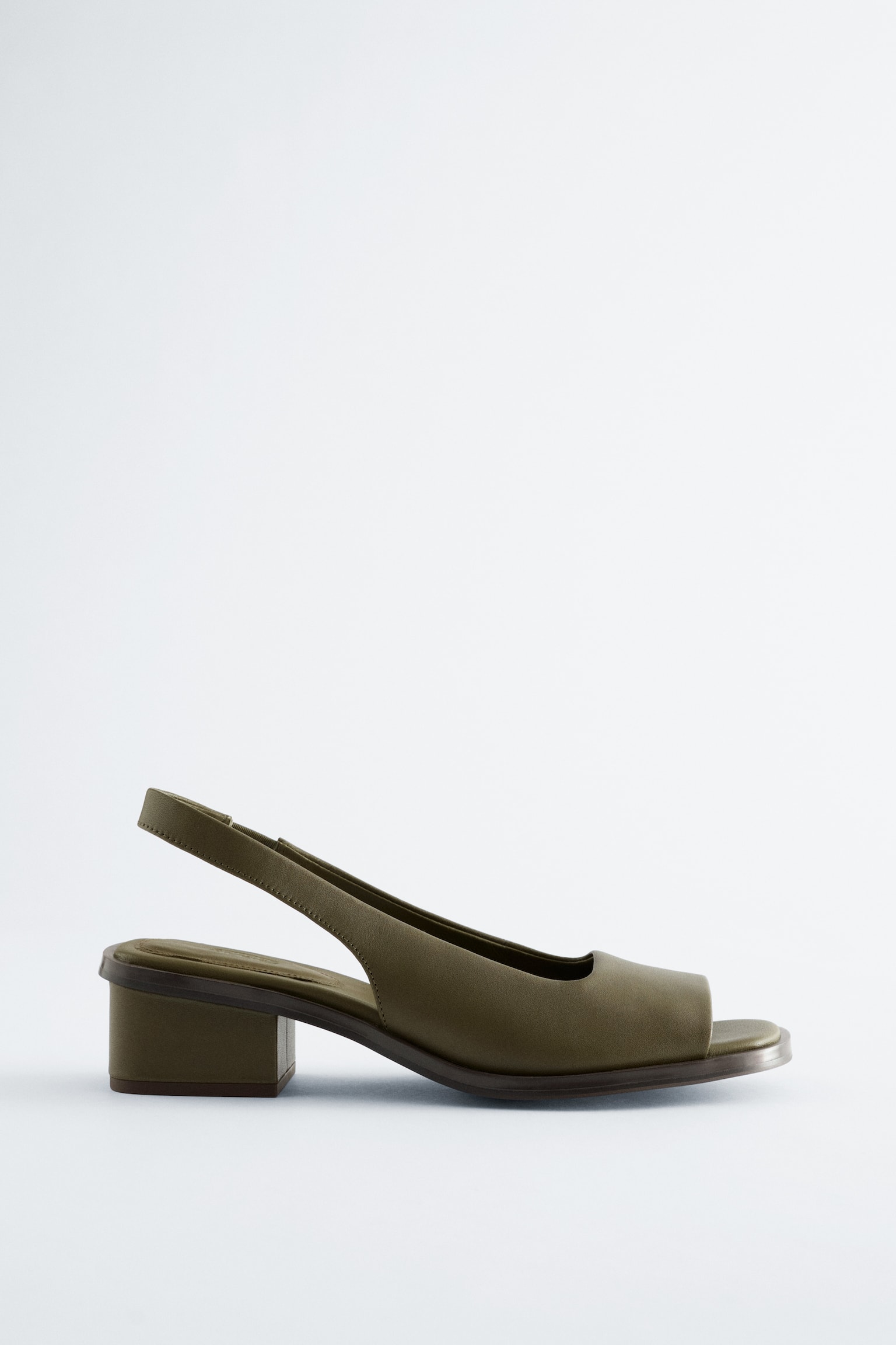 Sandali slingback in nappa - Verde scuro/Nero/Bianco sporco - 1