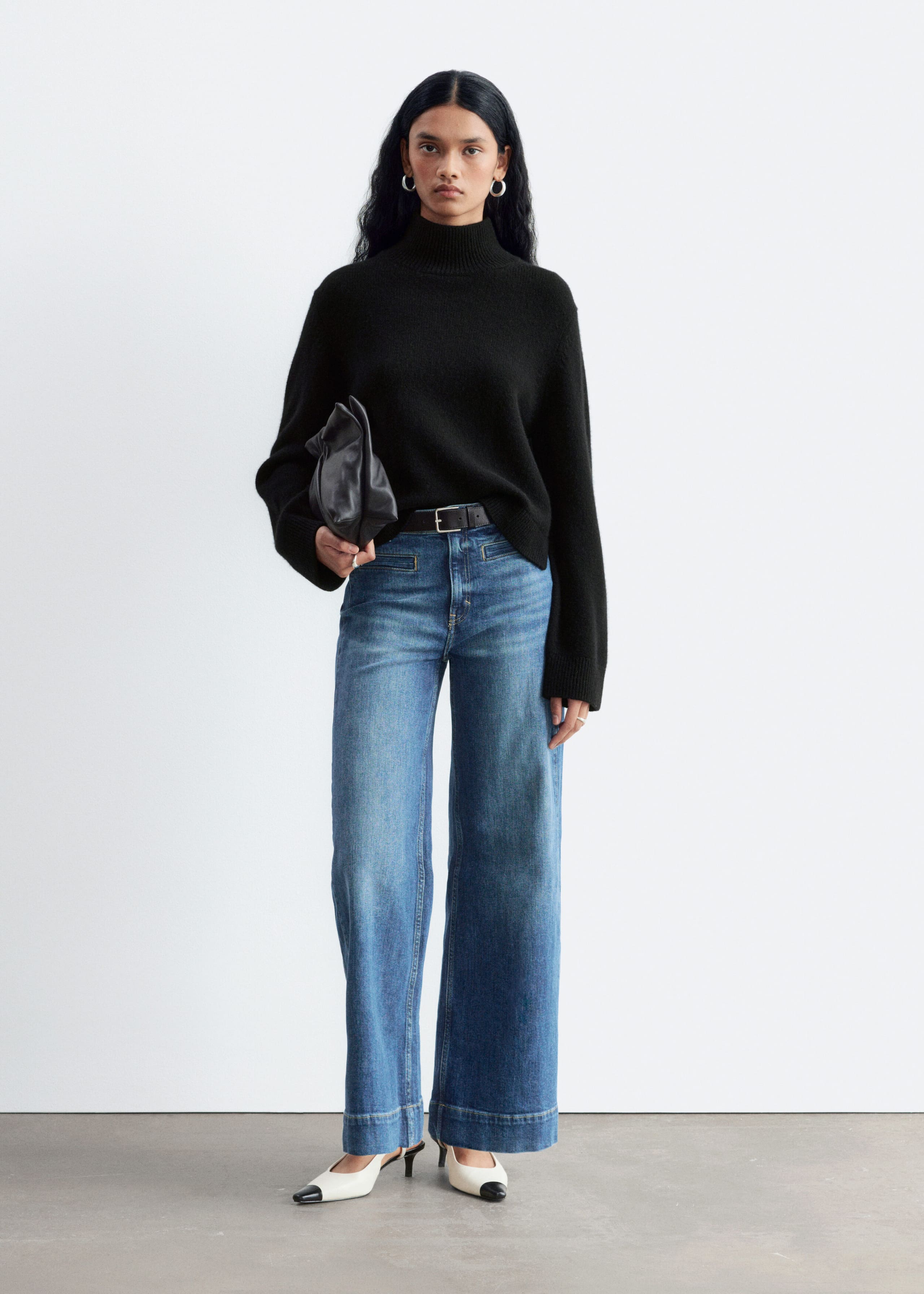 Regular Wide-Leg Jeans Mid Blue Wash