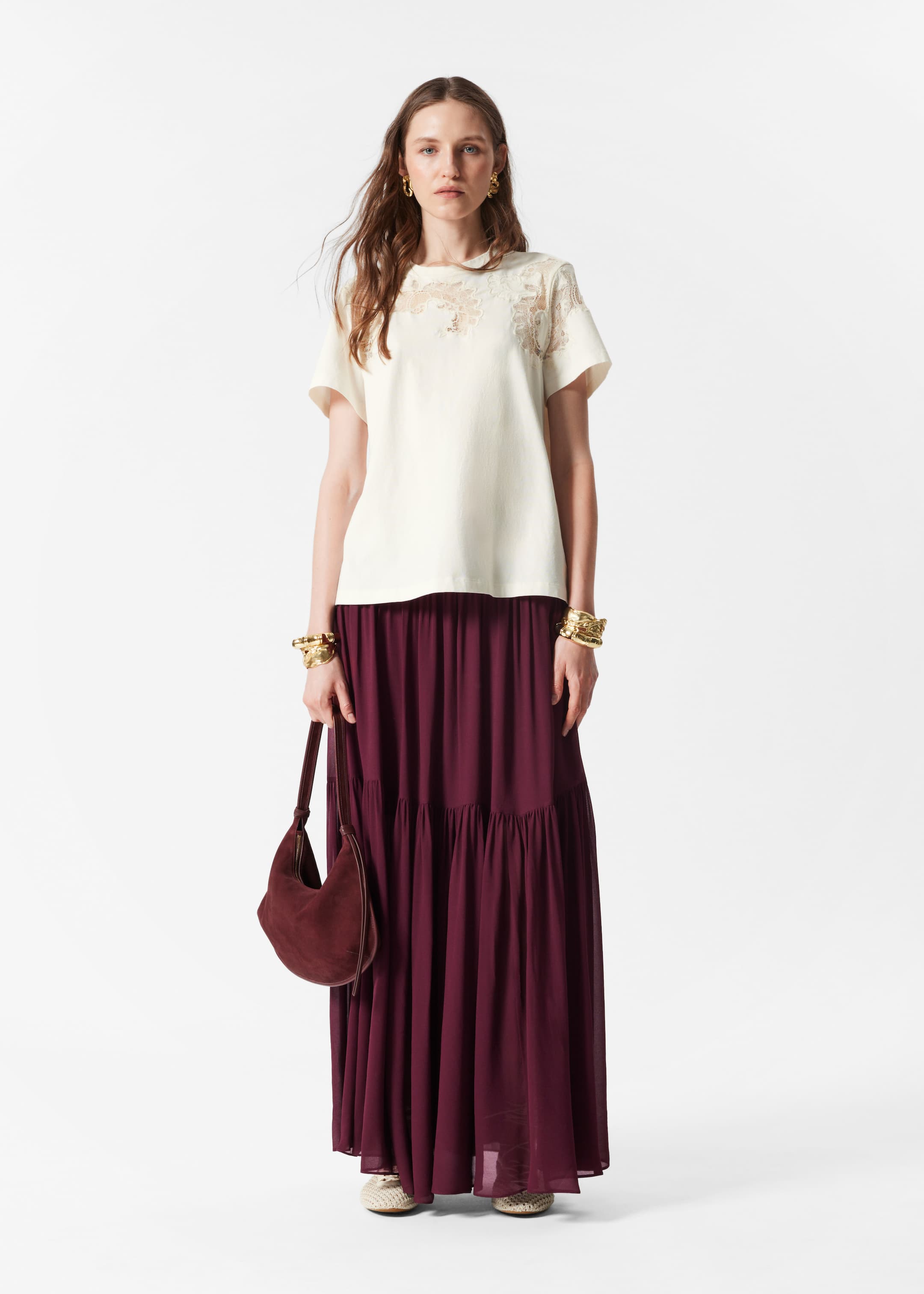 Grotere afbeelding bekijken: T-shirt met kantborduursel - White - DAMES | H&M BE 3