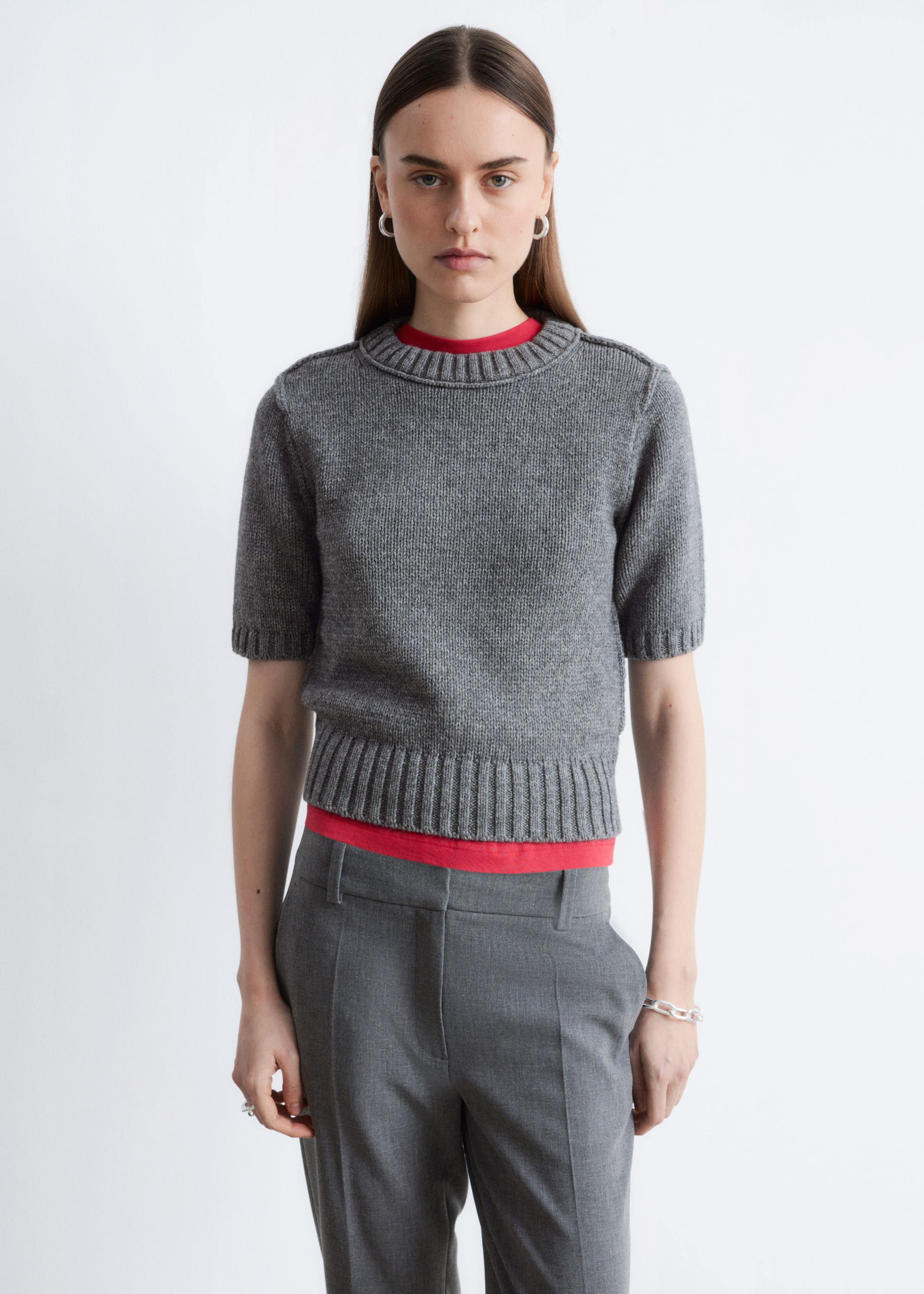 Image of Wool-Blend Knitted T-shirt