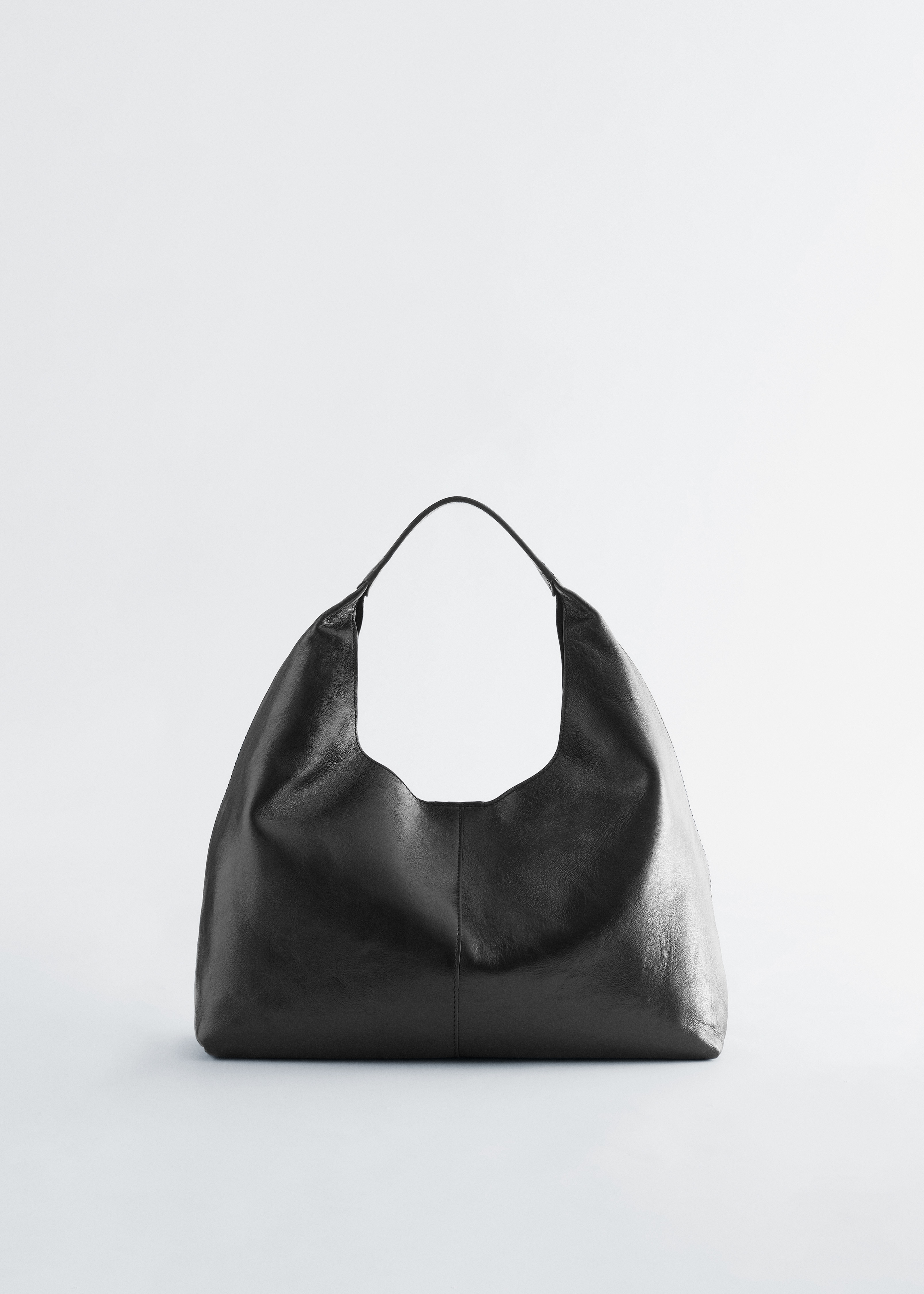 Bolso tipo tote de piel clásico - Black/Caoba/Negro