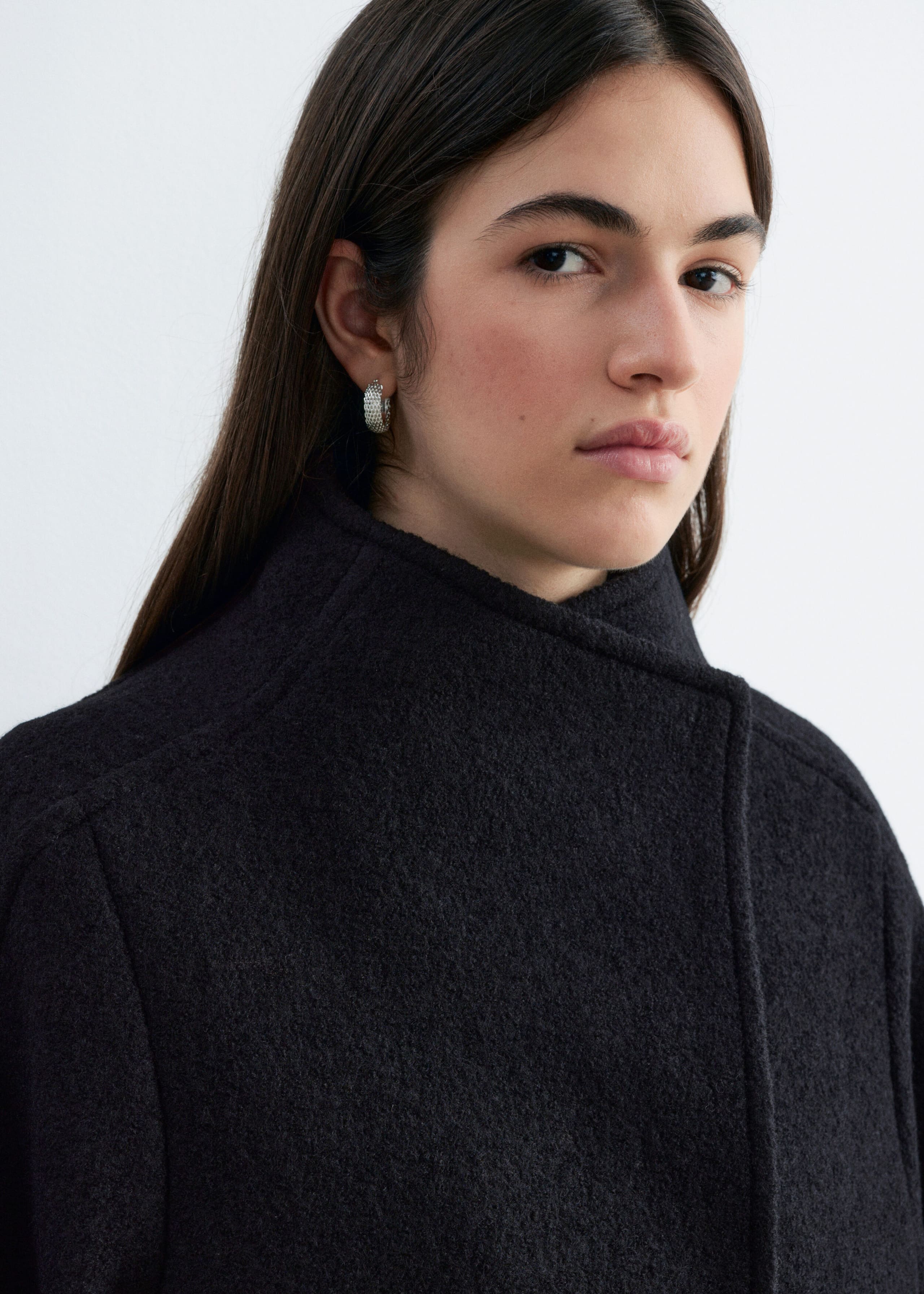 Asymmetric Wool Jacket - Black - Lookbook