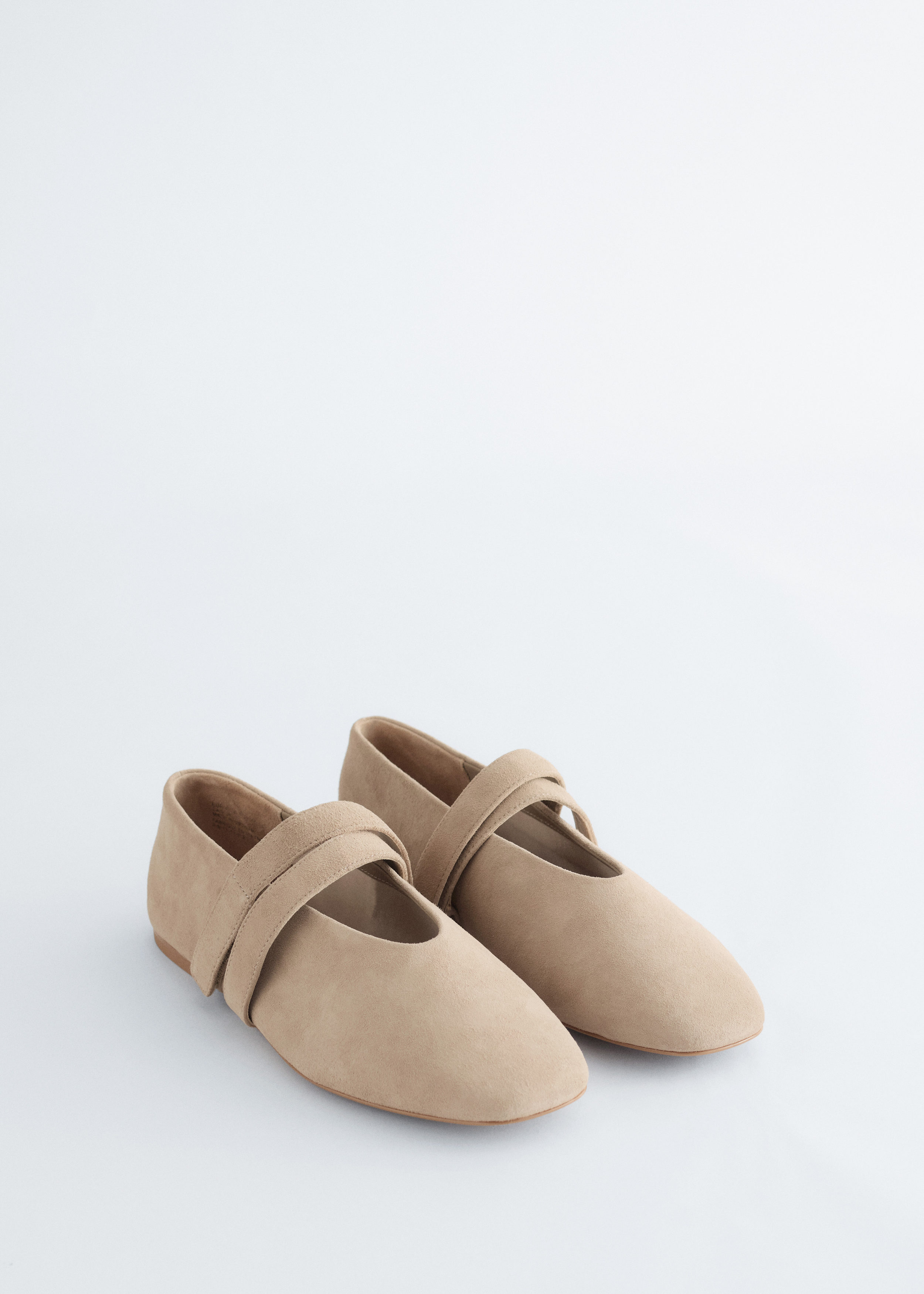 Cross-Strap Suede Ballet Flats