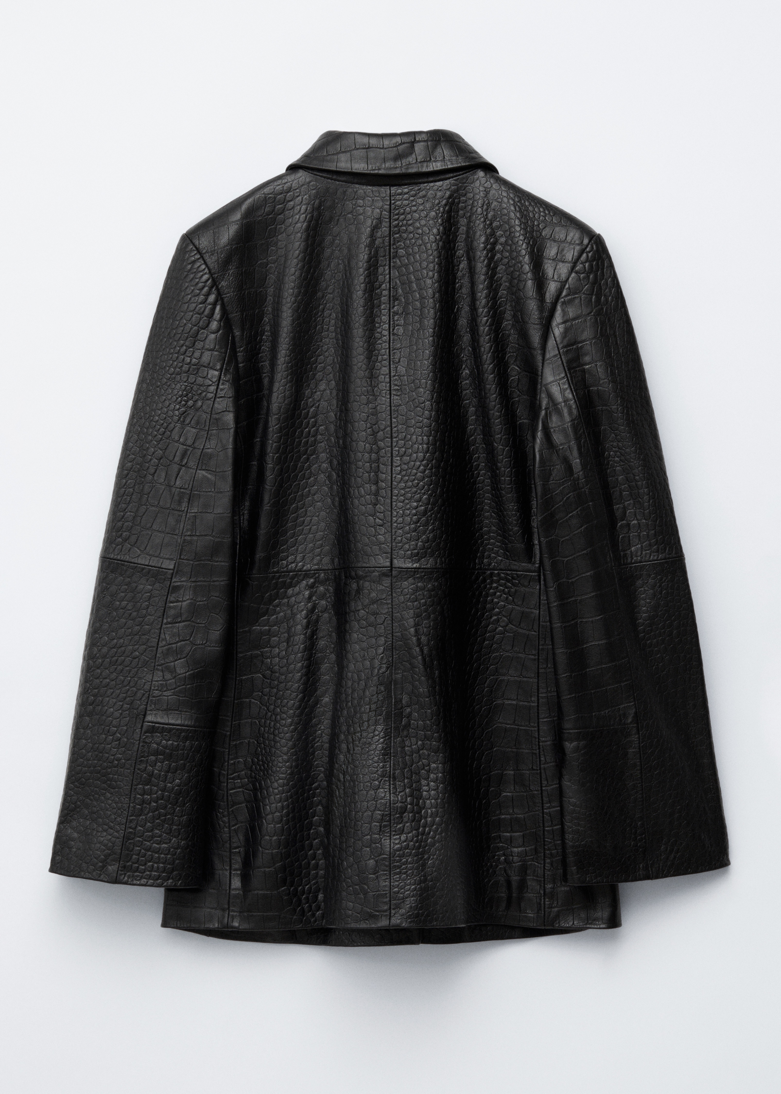 Giacca in pelle - Effetto coccodrillo nero