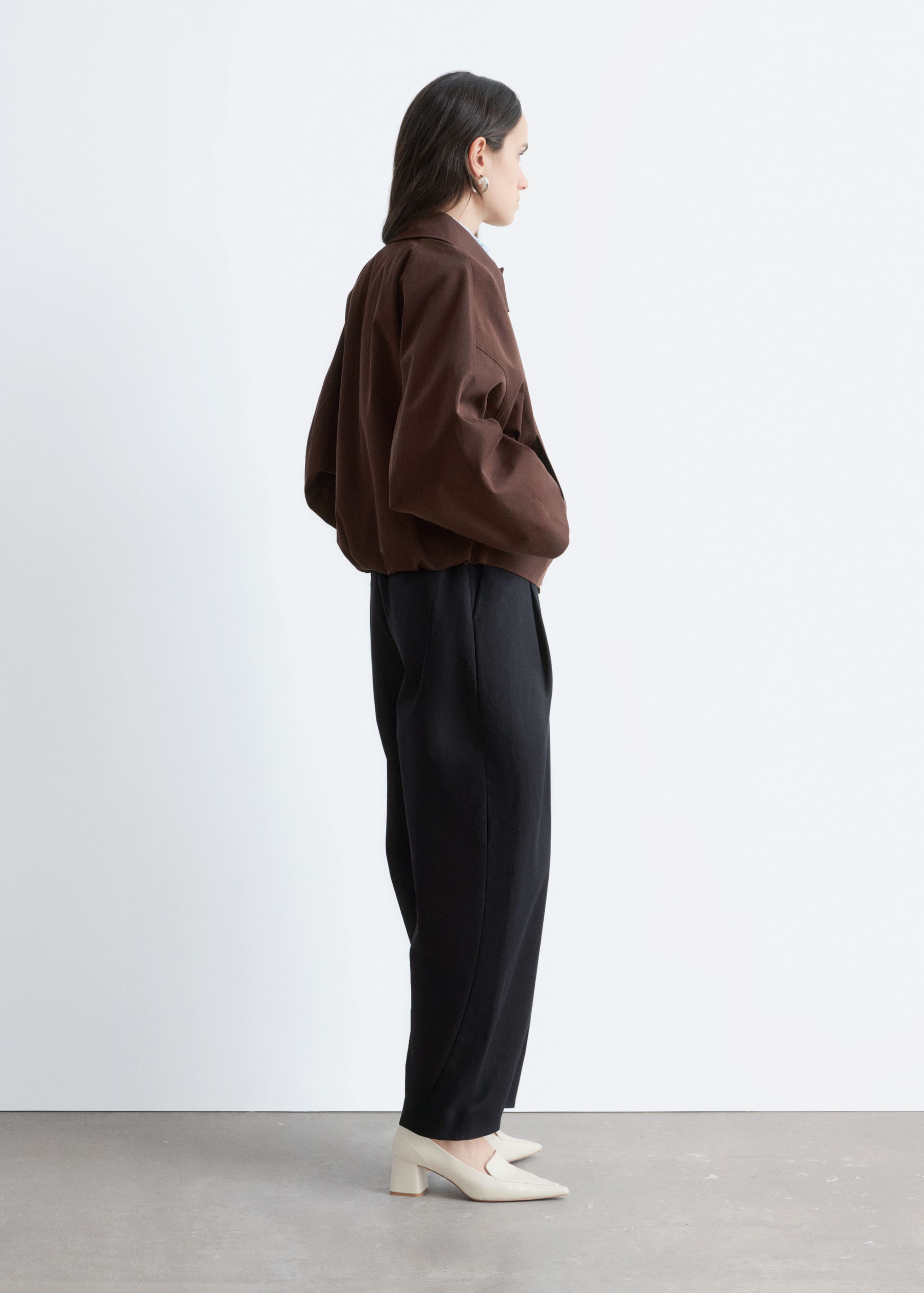 Boxy Cotton Jacket - Beige - Lookbook