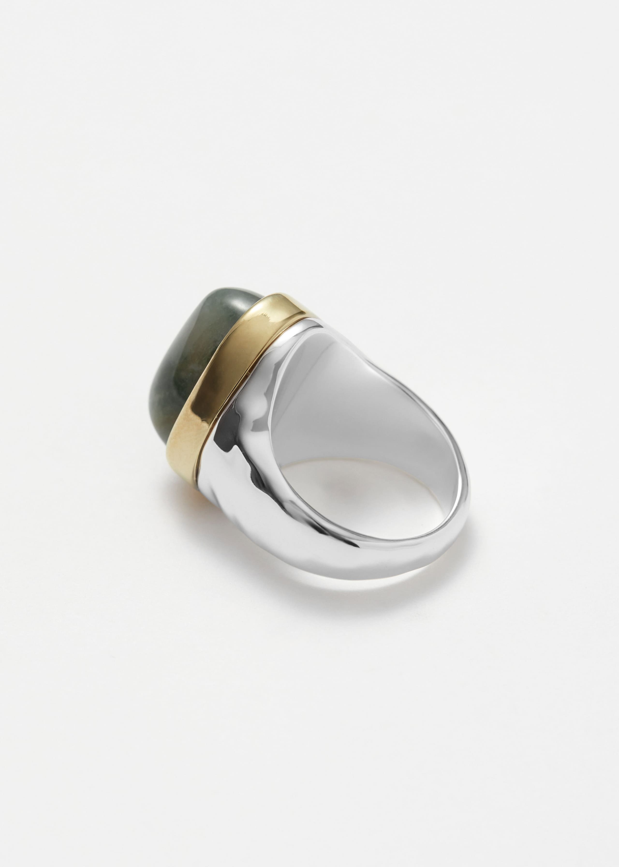 Two-Toned Stone Ring - Marble Green - Still Life