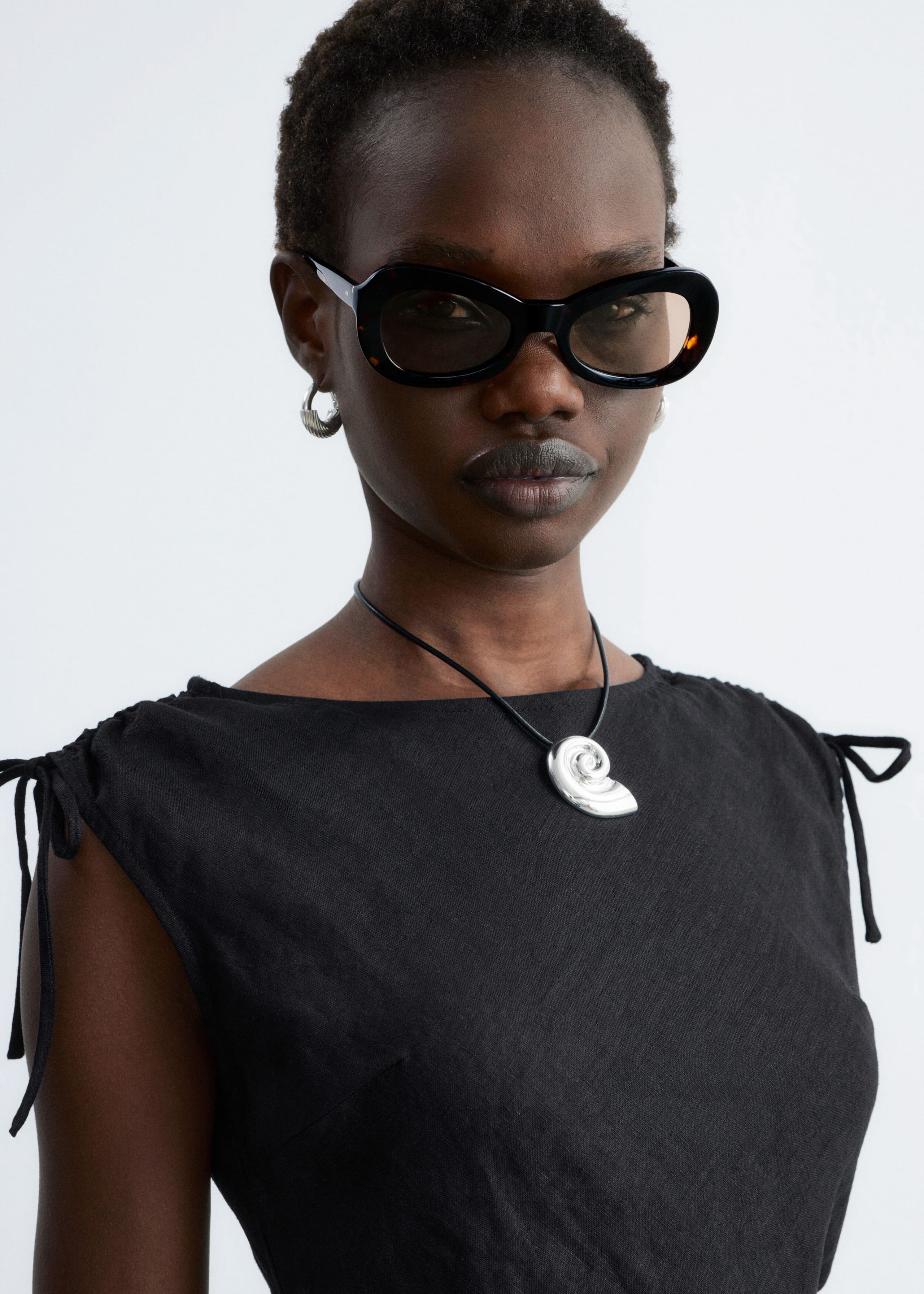 Image of Flared Linen Midi Dress