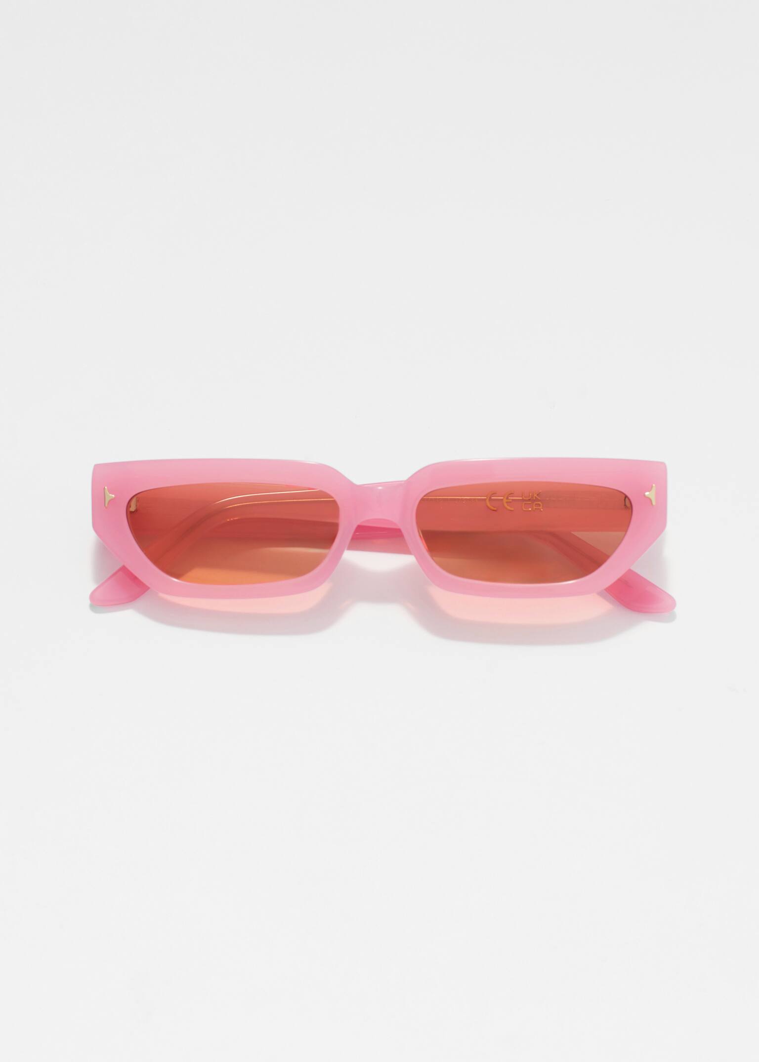 Ochelari de soare cu ramă îngustă din acetat - Pink/Negru - 2