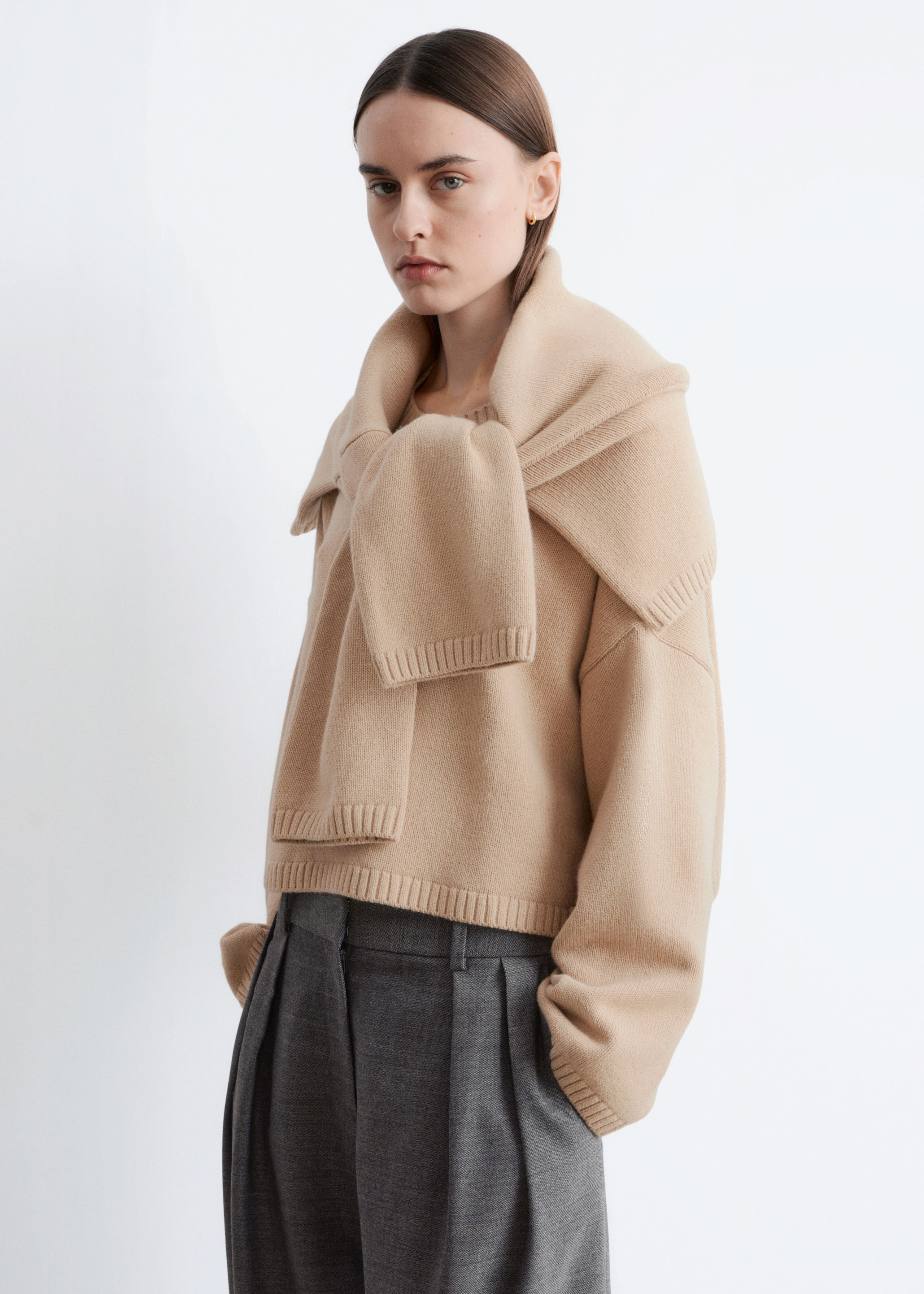 Cropped Cashmere-Blend Jumper - Beige - Lookbook