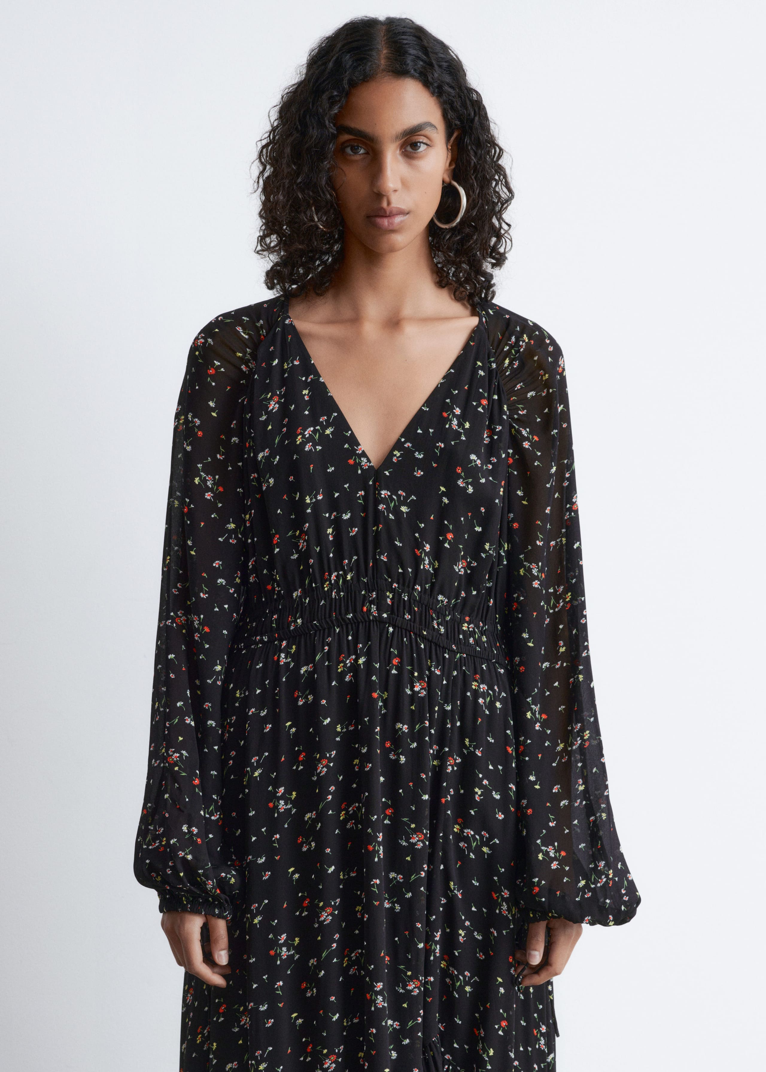 Image of Langärmliges Maxikleid mit Rüschen