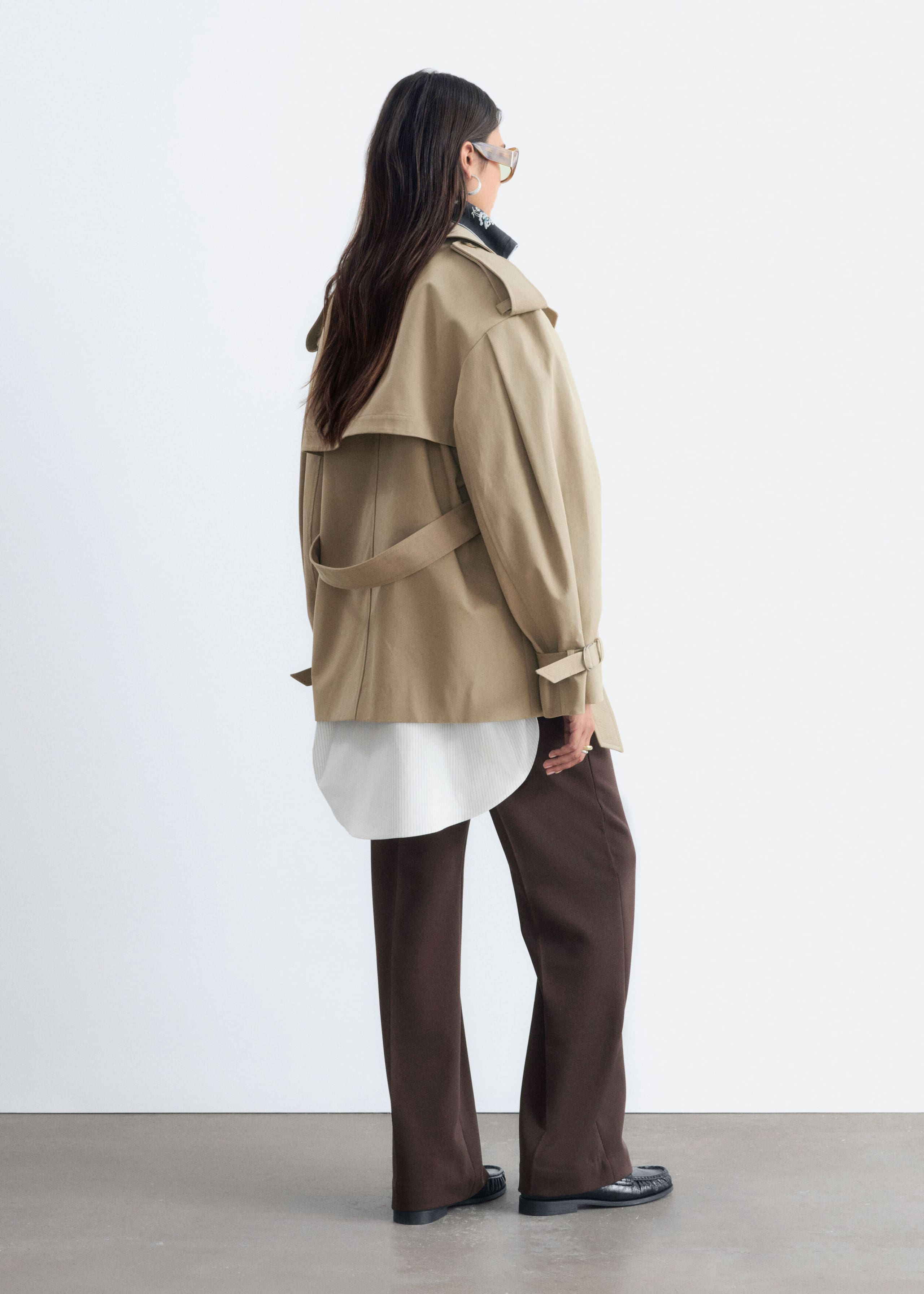 Short Trench Coat - Burgundy - Lookbook