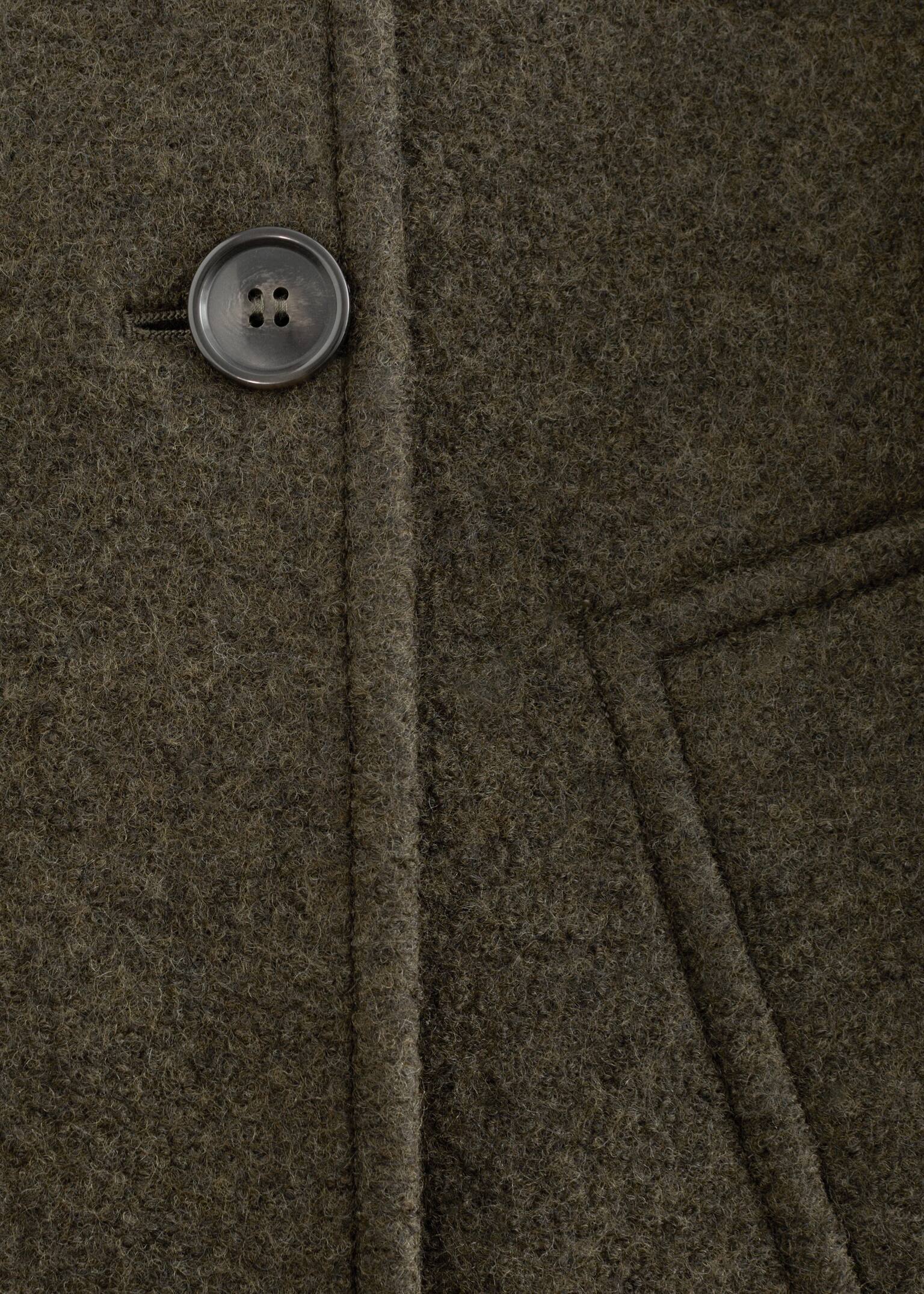 Oversized Wool Jacket - Dark Khaki Green/Black - 9