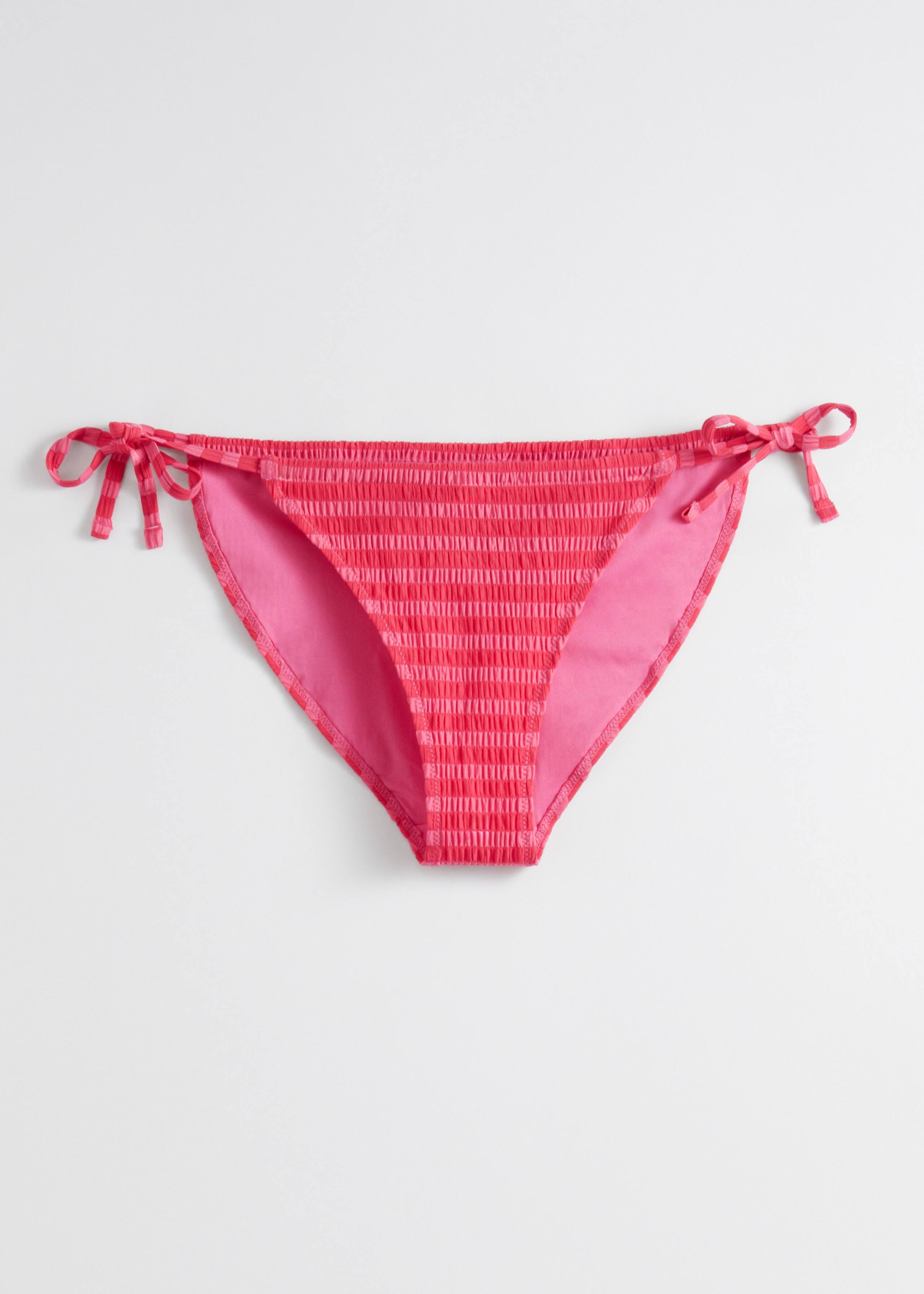 Tie-DetailedBikiniBriefs - Red/Pink Stripes - Stillleben