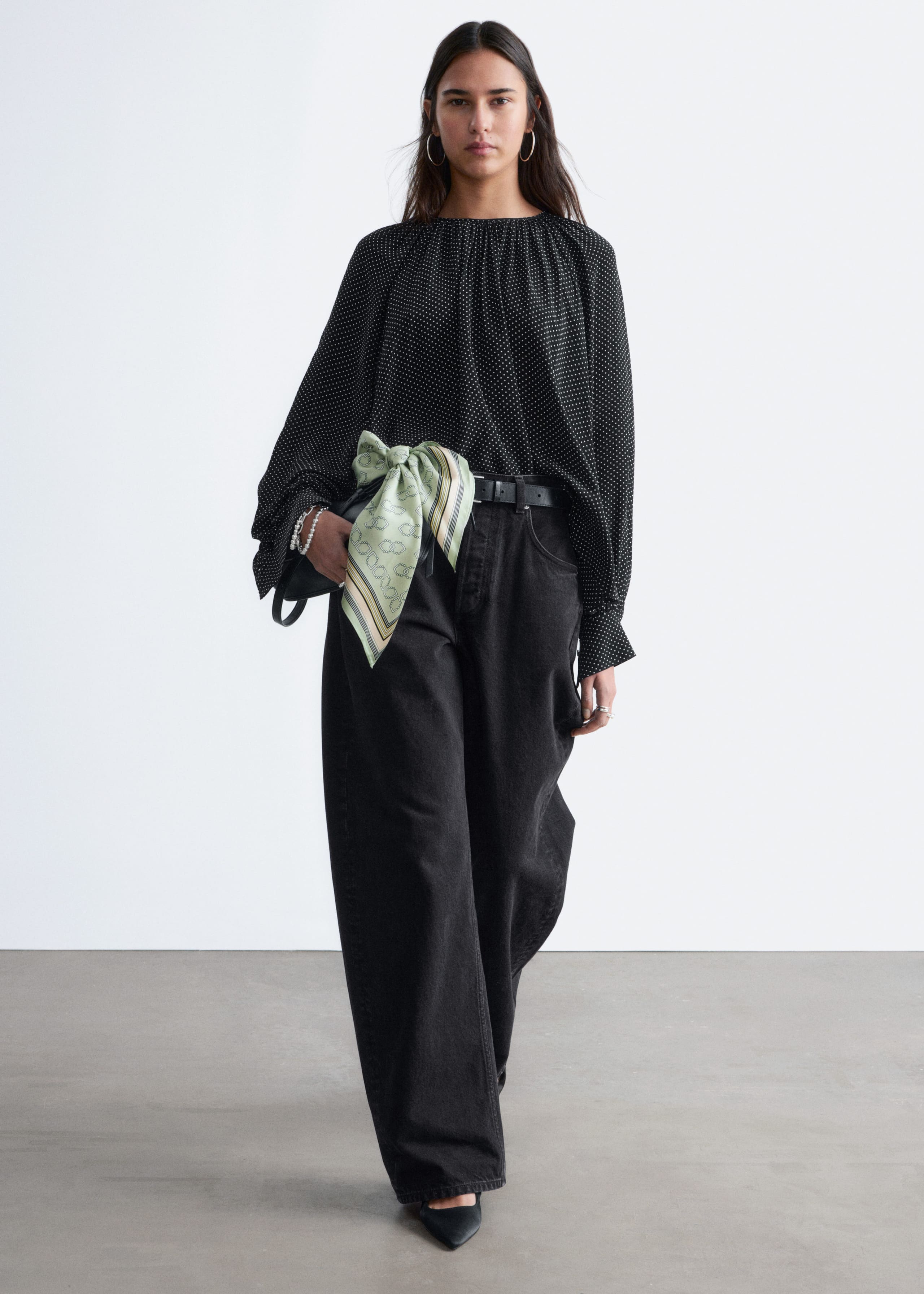 Image of Balloon-Sleeve Blouse