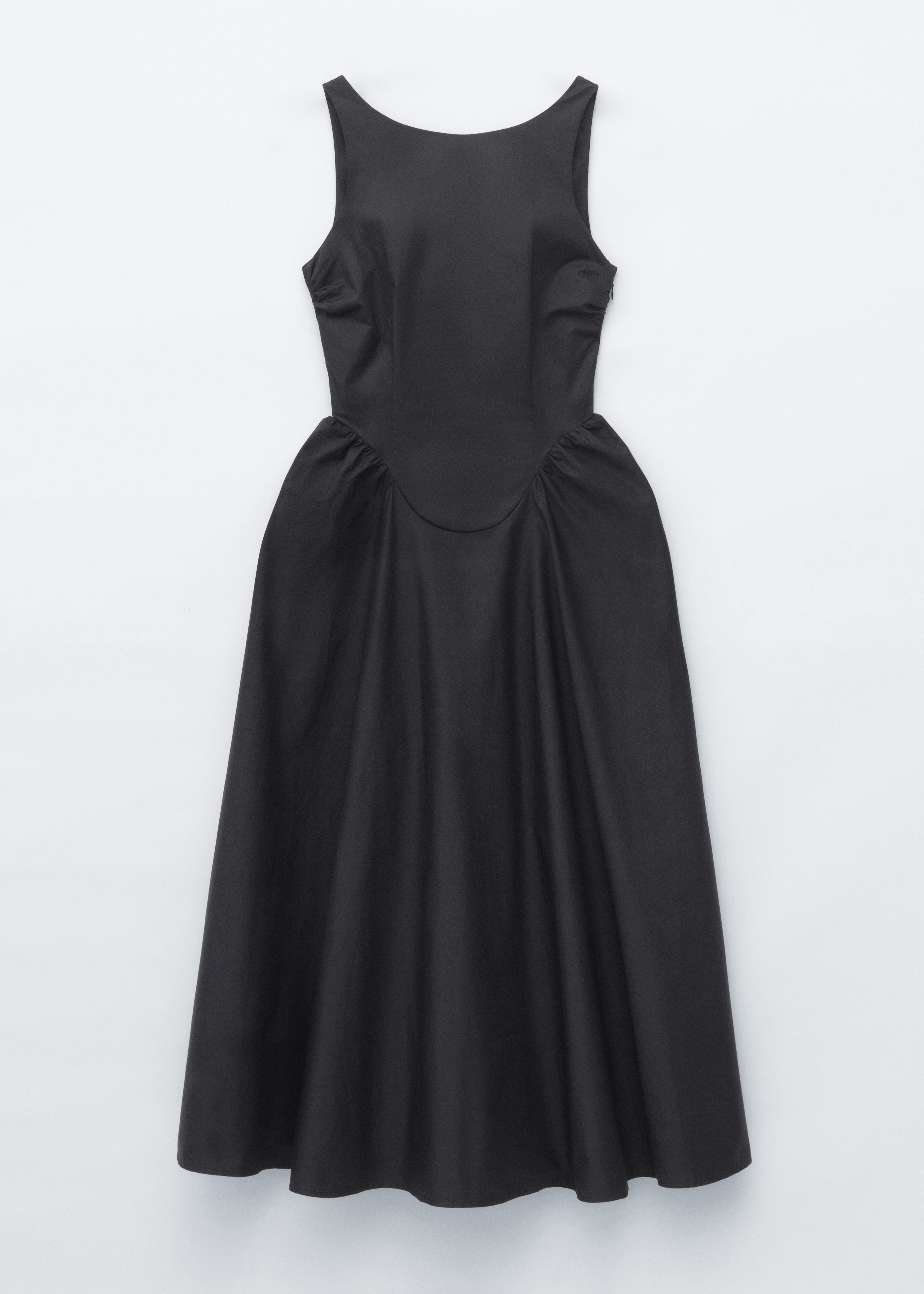 Abito midi con lacci sul retro - Nero/Rosso/Giallo