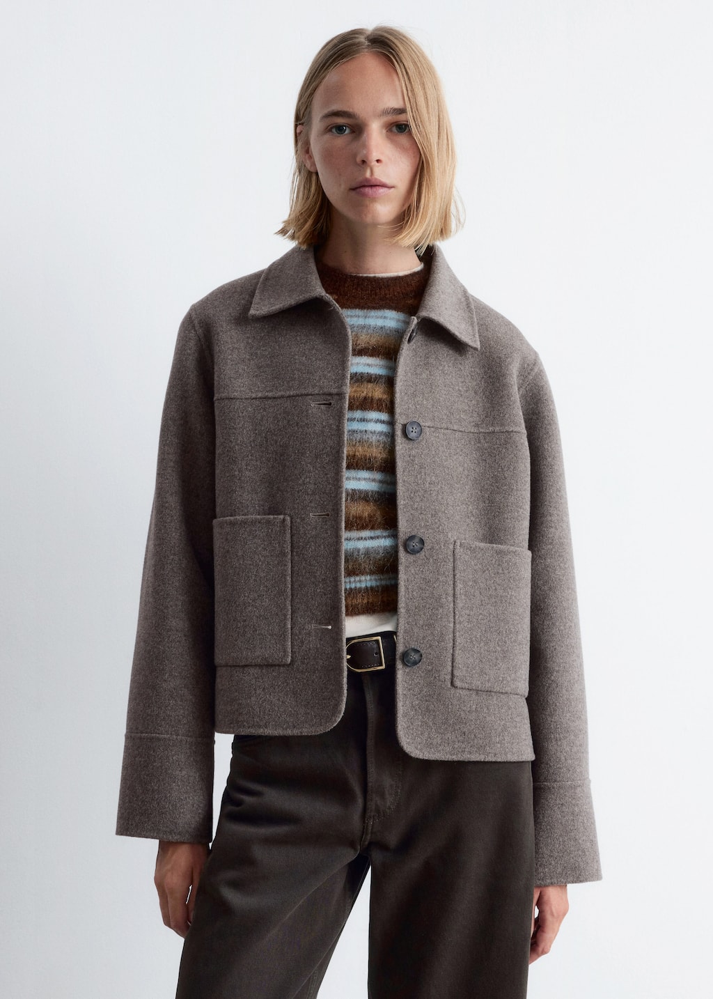 Image of Collared Wool Jacket