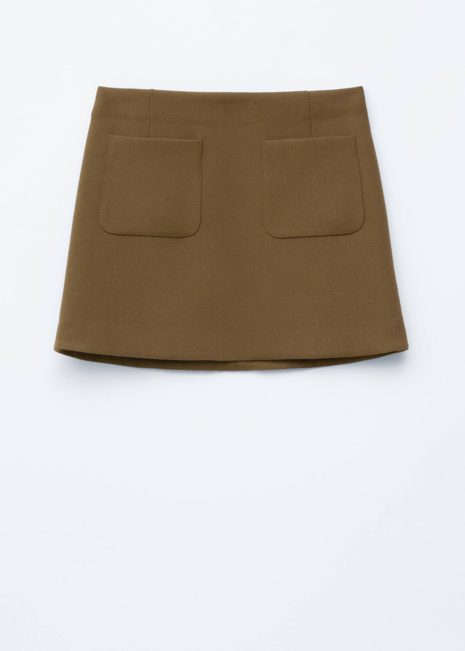 A-line Mini Skirt - Khaki Brown/Black - 2