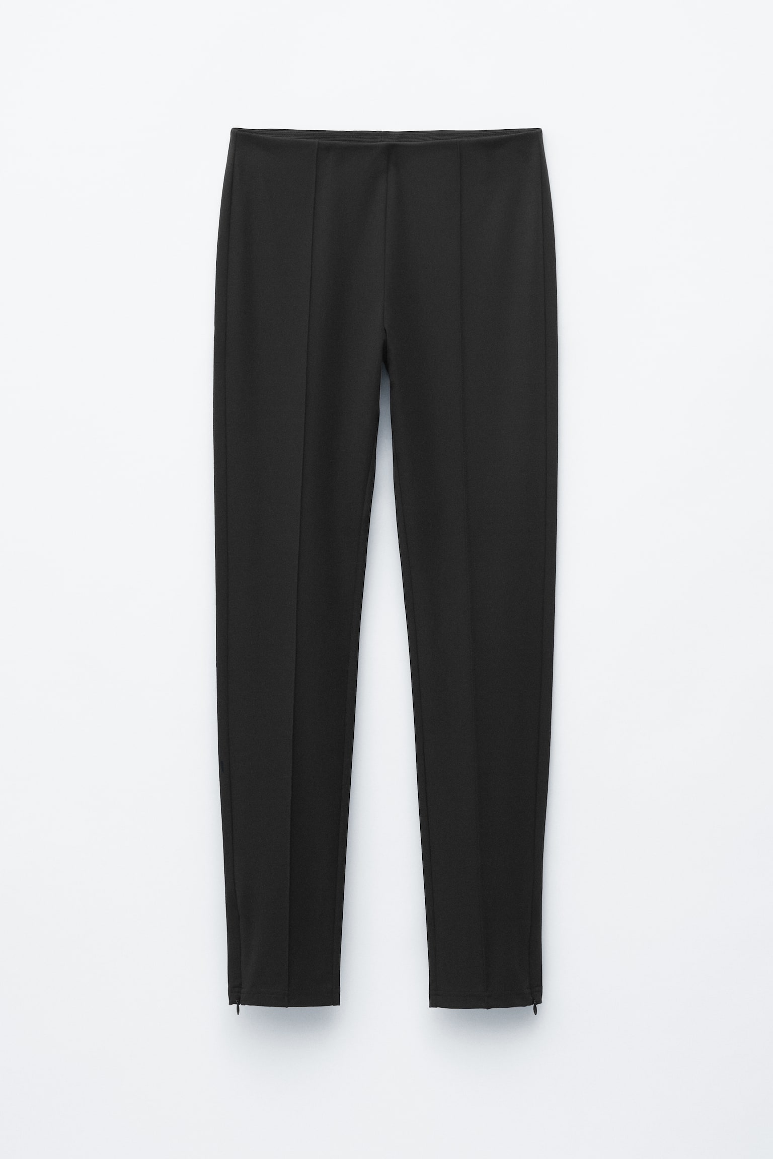 Leggings de malha com pregas - Preto