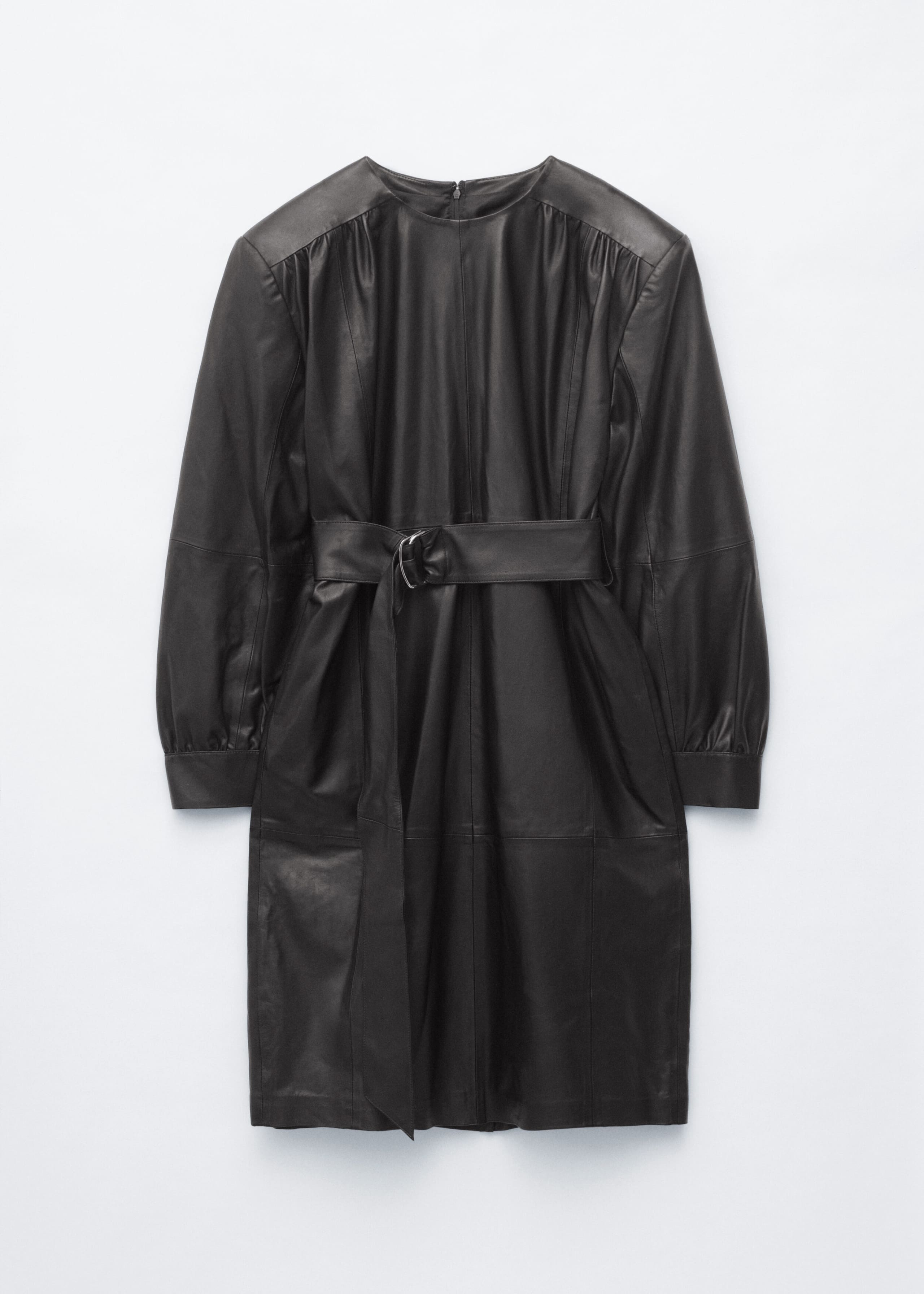 Belted Leather Dress - Black - Still Life