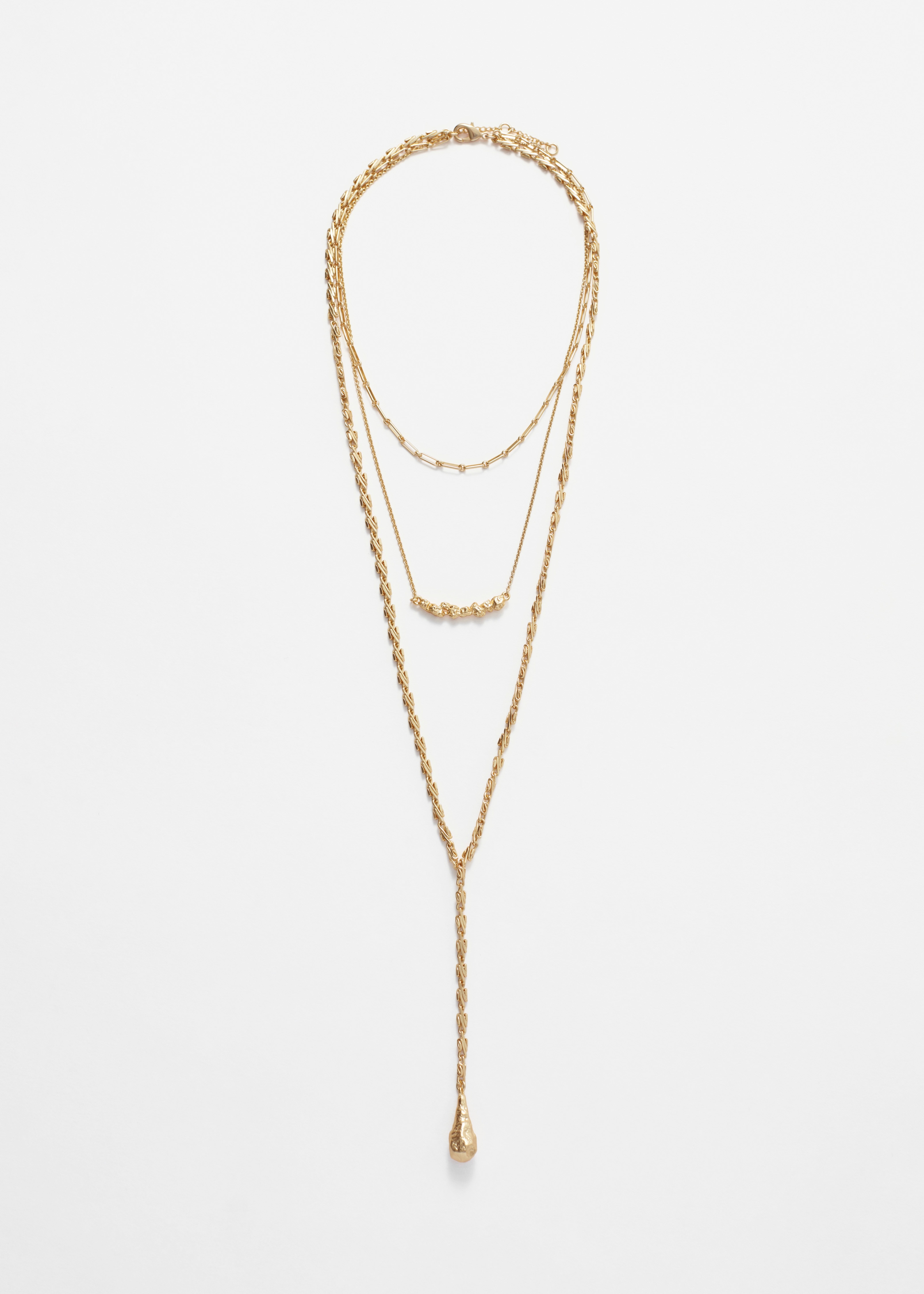 Többsoros lariat nyaklánc - Arany