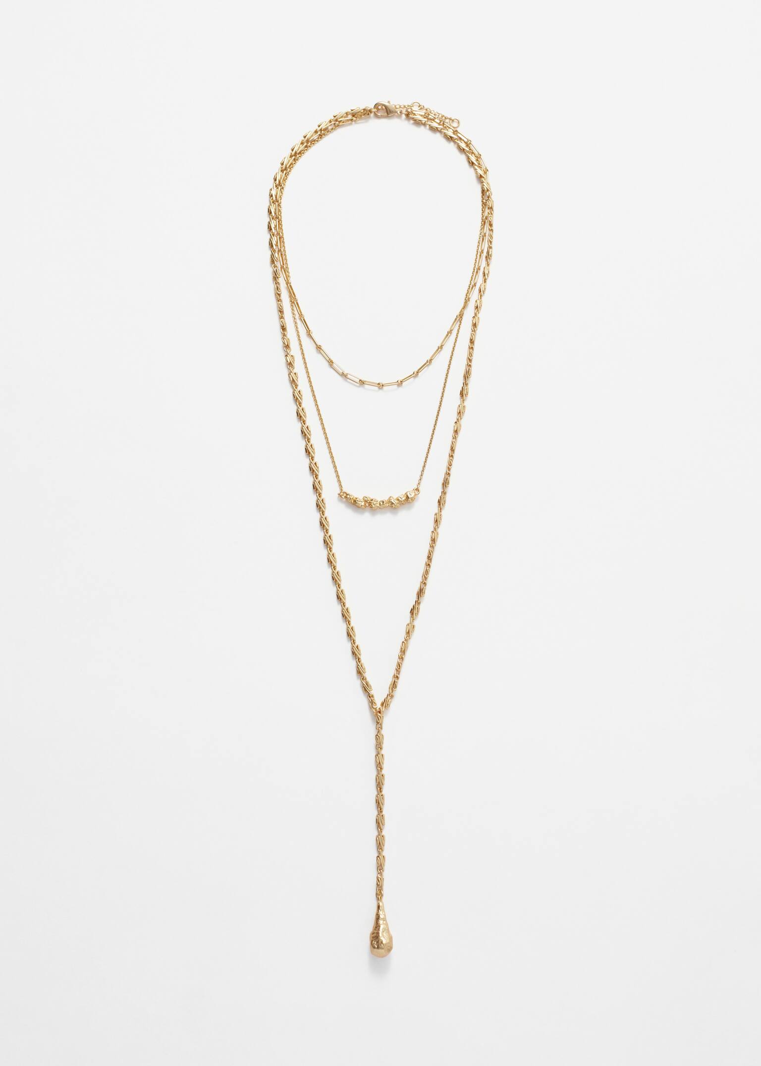 Colier Lariat Stratificat - Inel auriu - 2