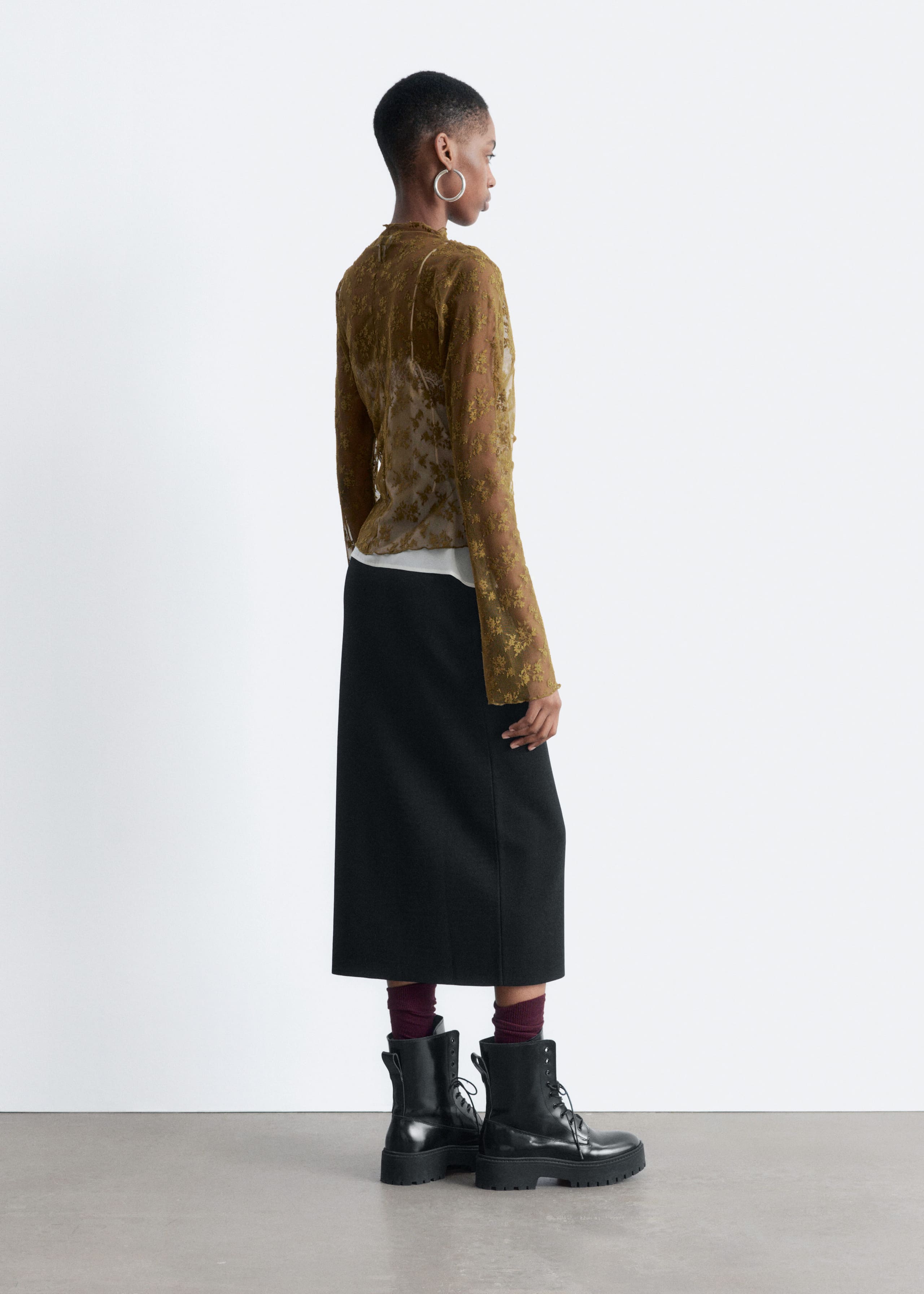 Image of Long-Sleeve Lace Top