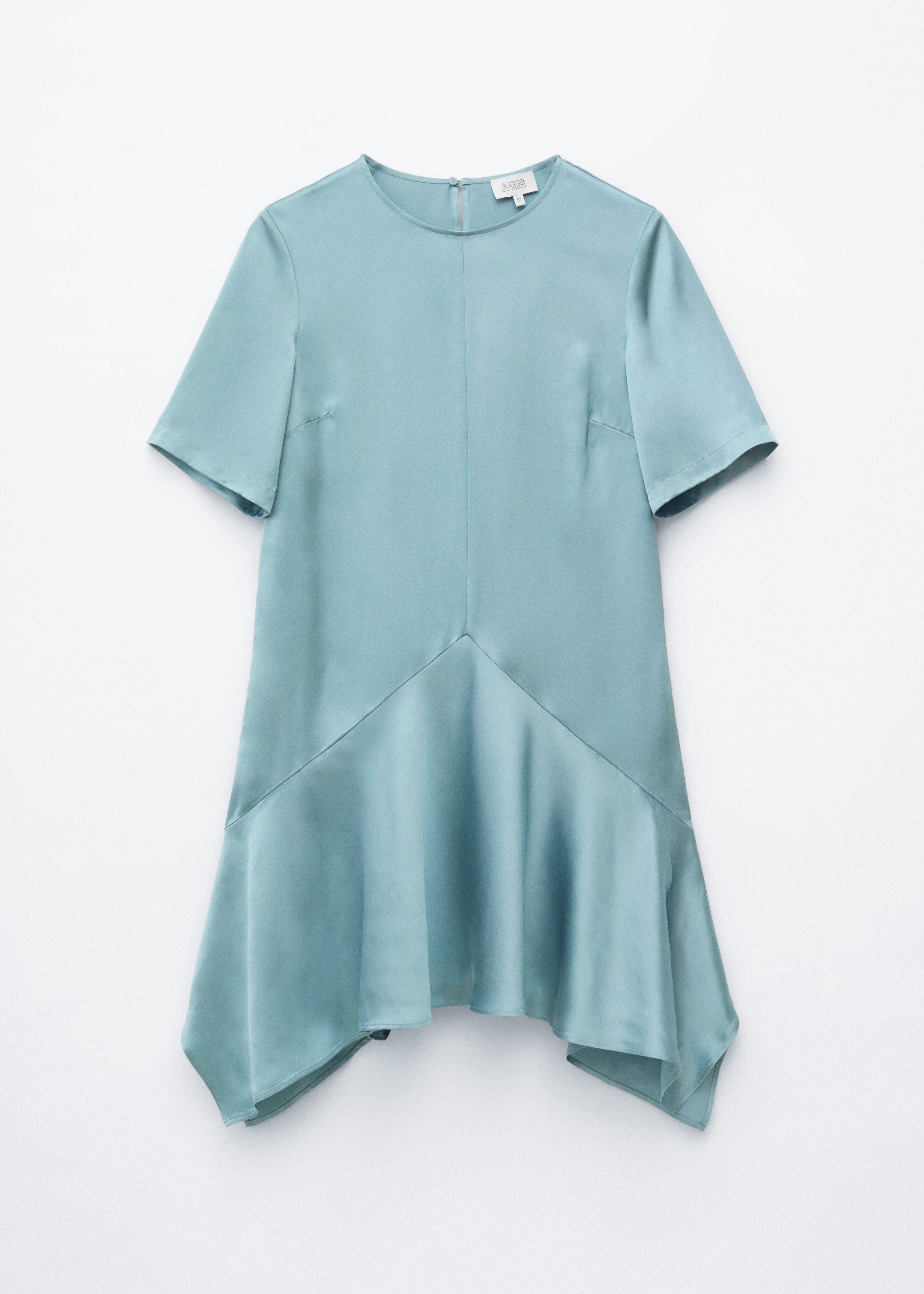 Mini-jurk met puntige zoom - Duifgrijs/Bruin