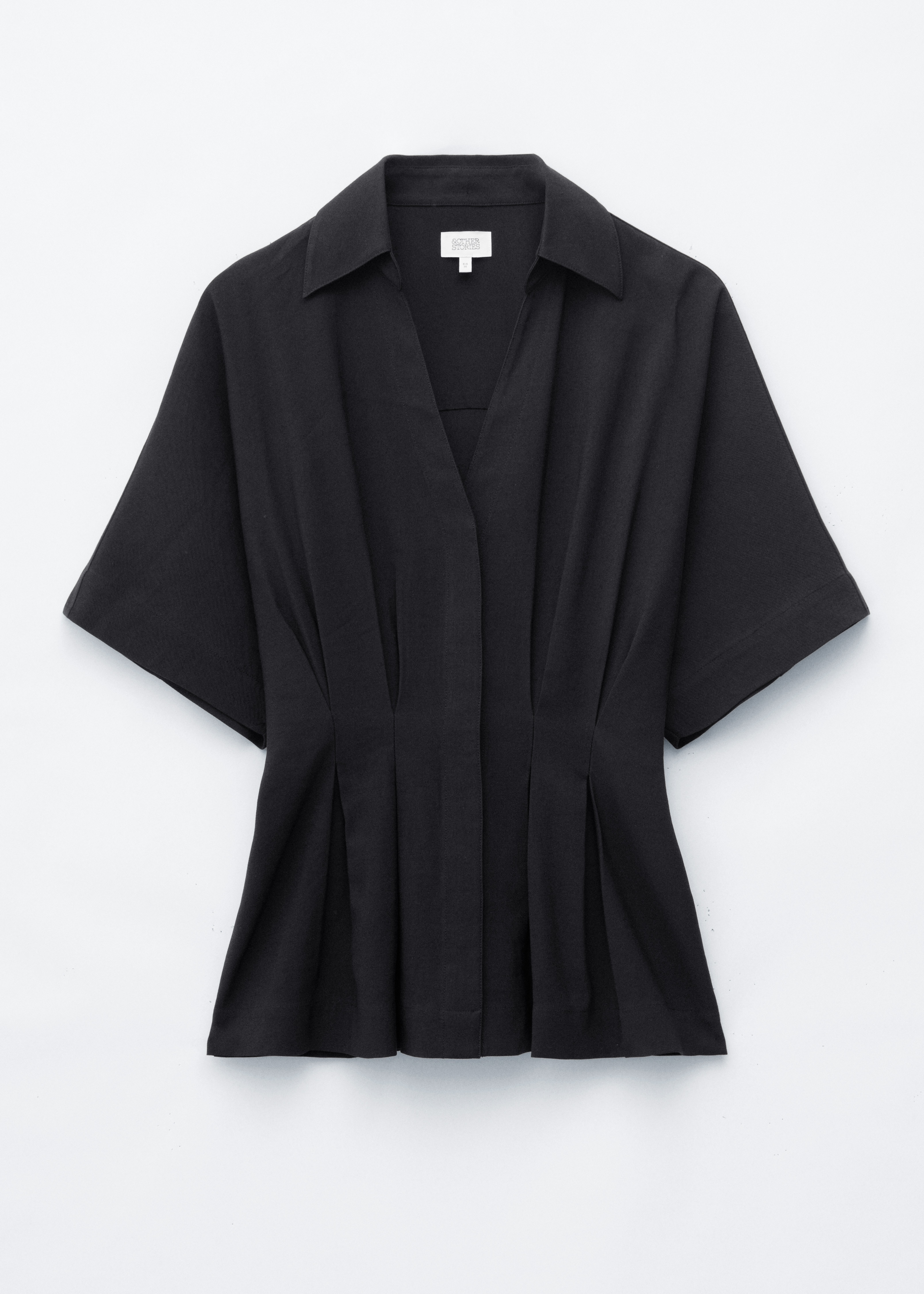 Chemise plissée à la taille - Noir