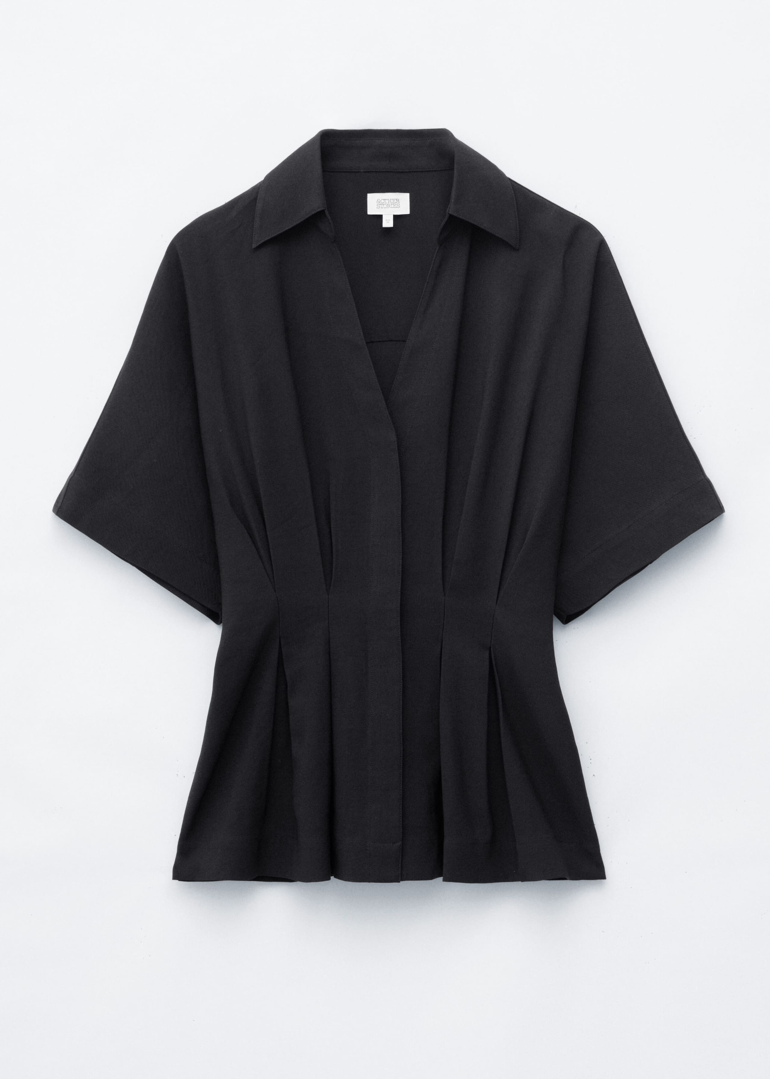 Hemd mit plissierter Taille - Schwarz - Lookbook