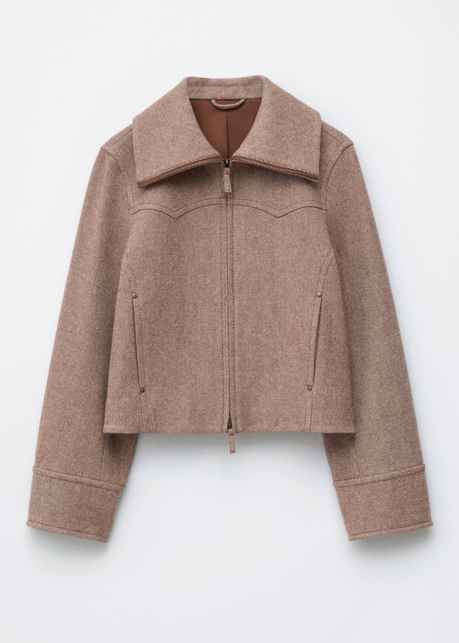 Kurze Wolljacke - Hellbraun - 2