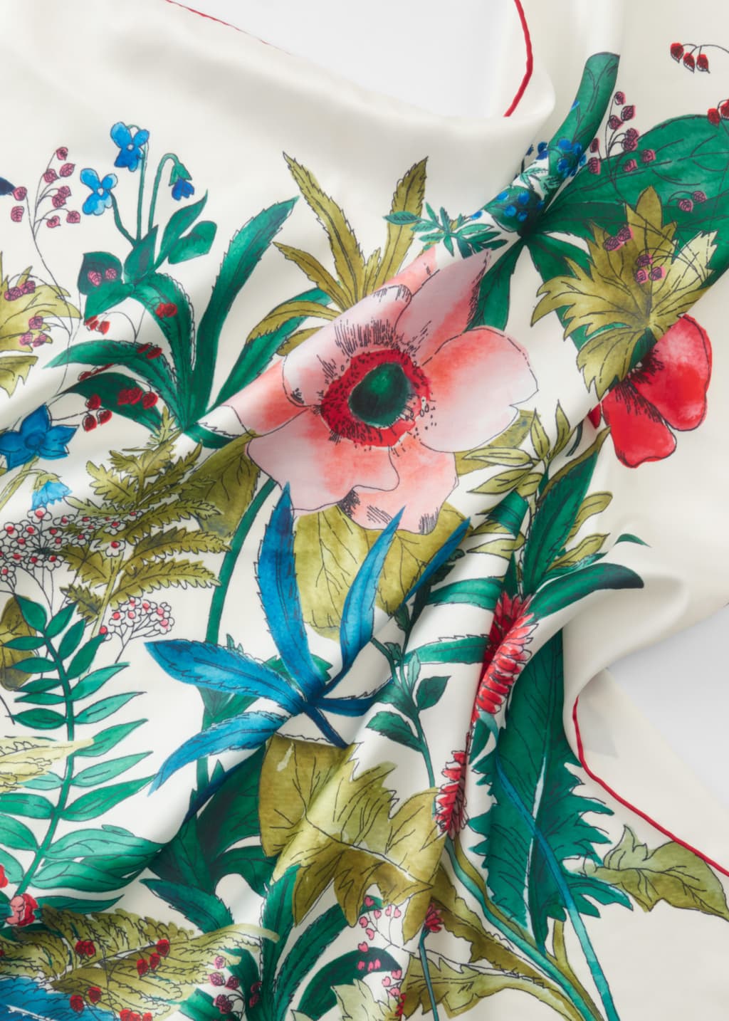 Foulard con stampa floreale - Multicolore - Natura morta
