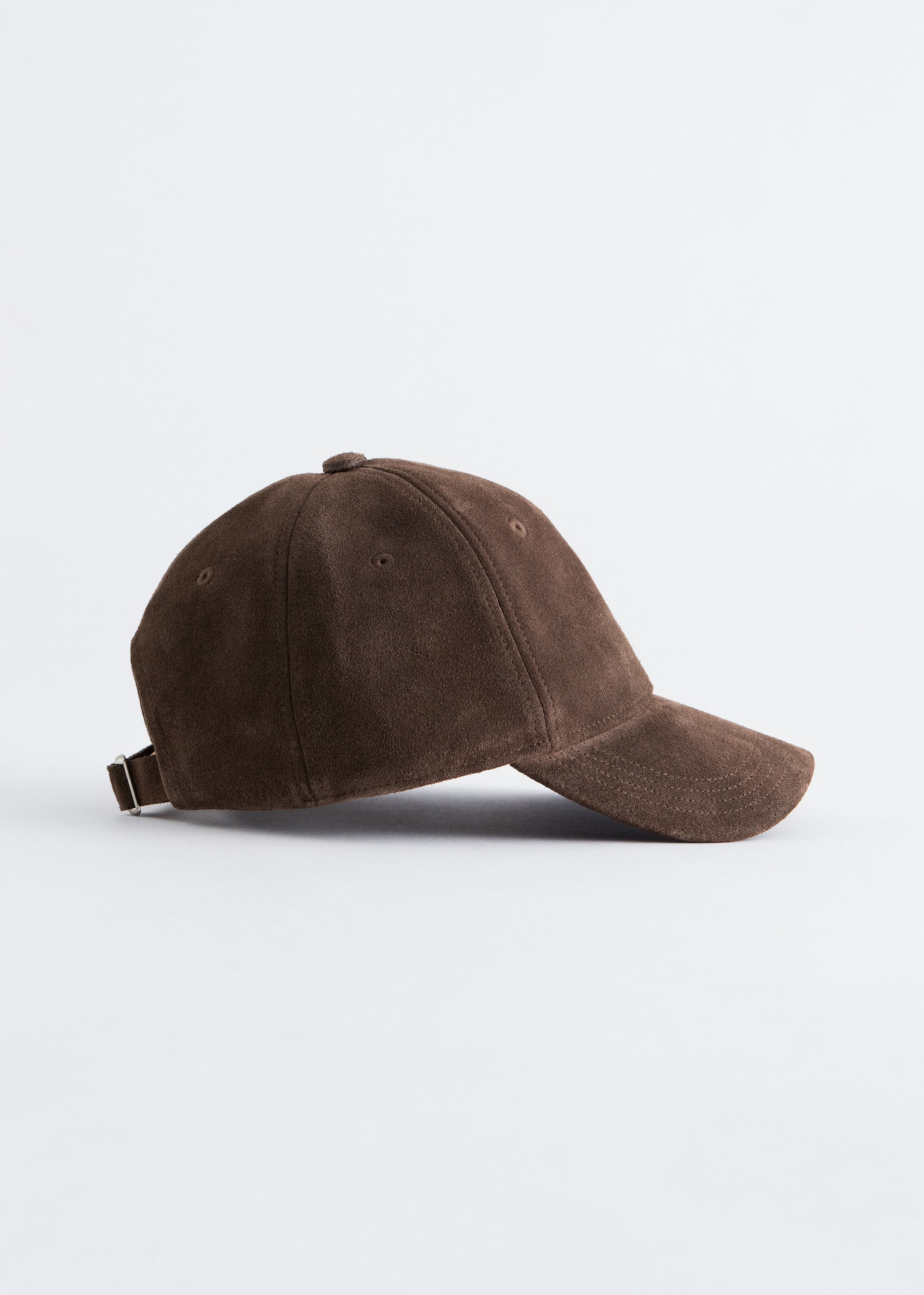Suede Baseball Cap - Dark Brown - 2
