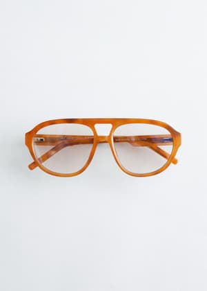 Bruin/blauw licht glas
