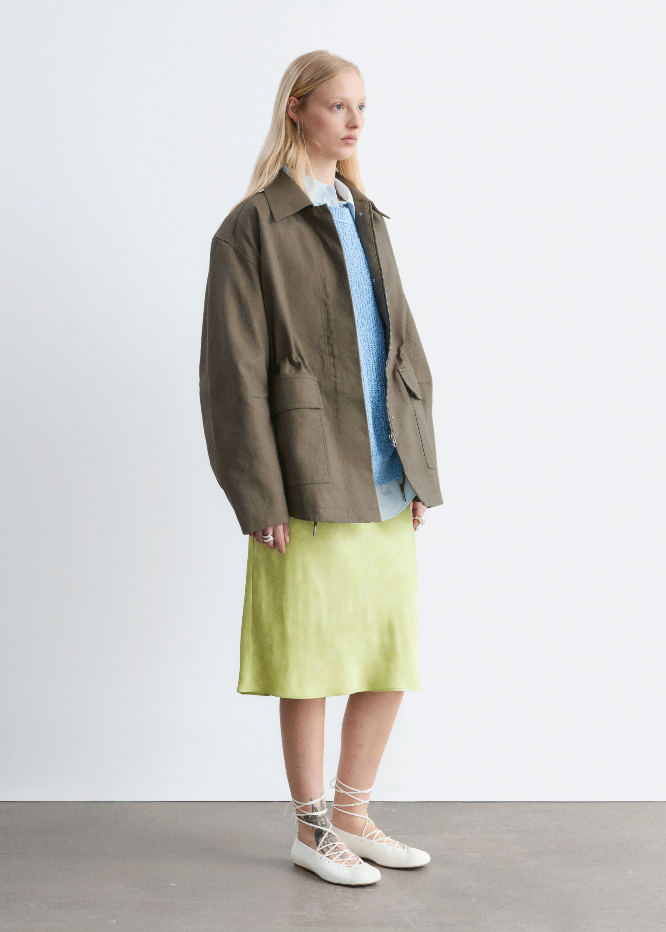Image of Oversized Drawstring Utility Jacket
