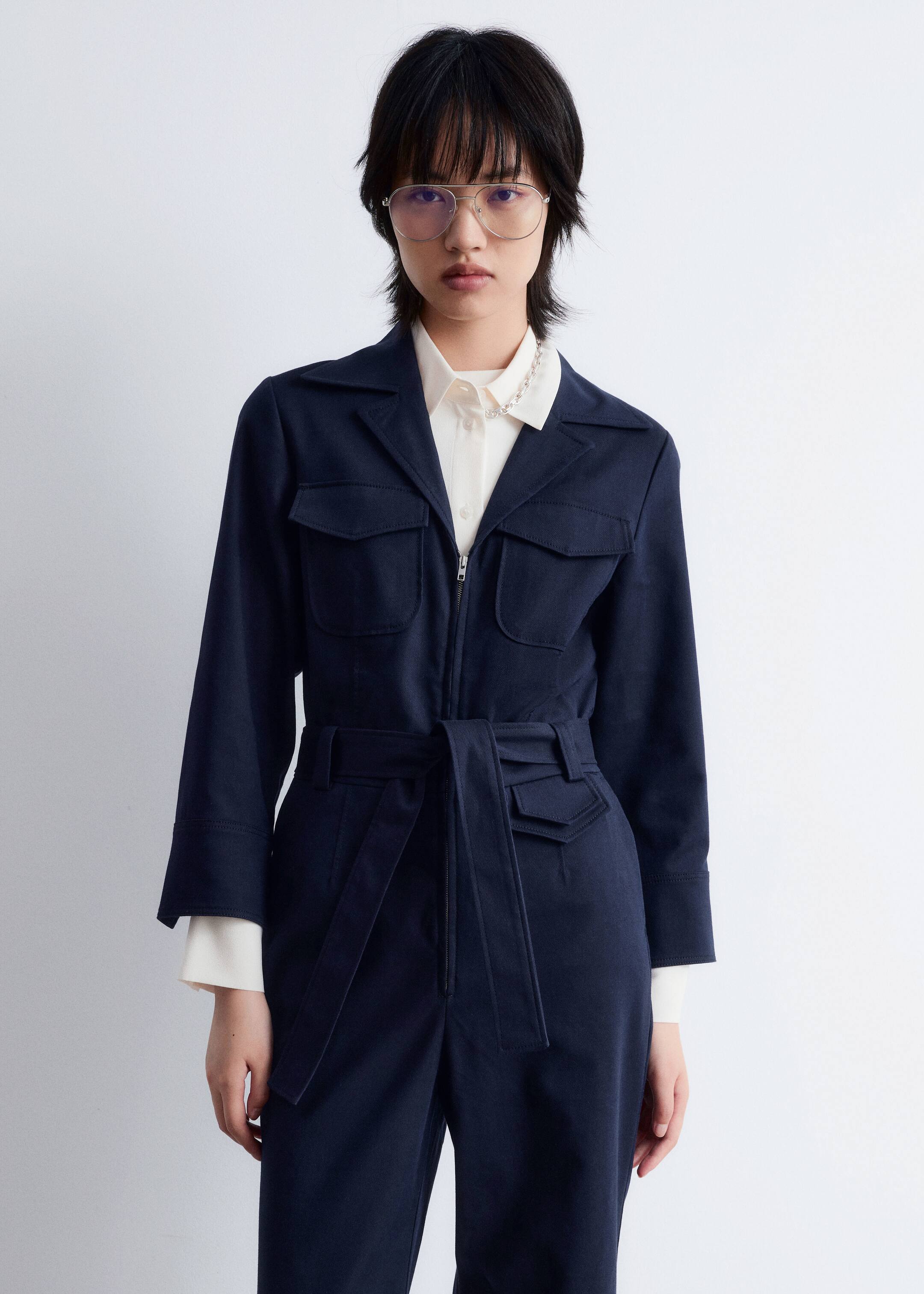 Ingrandisci l'immagine: Belted Utility Jumpsuit - Dark Blue - DONNA | H&M CH 3