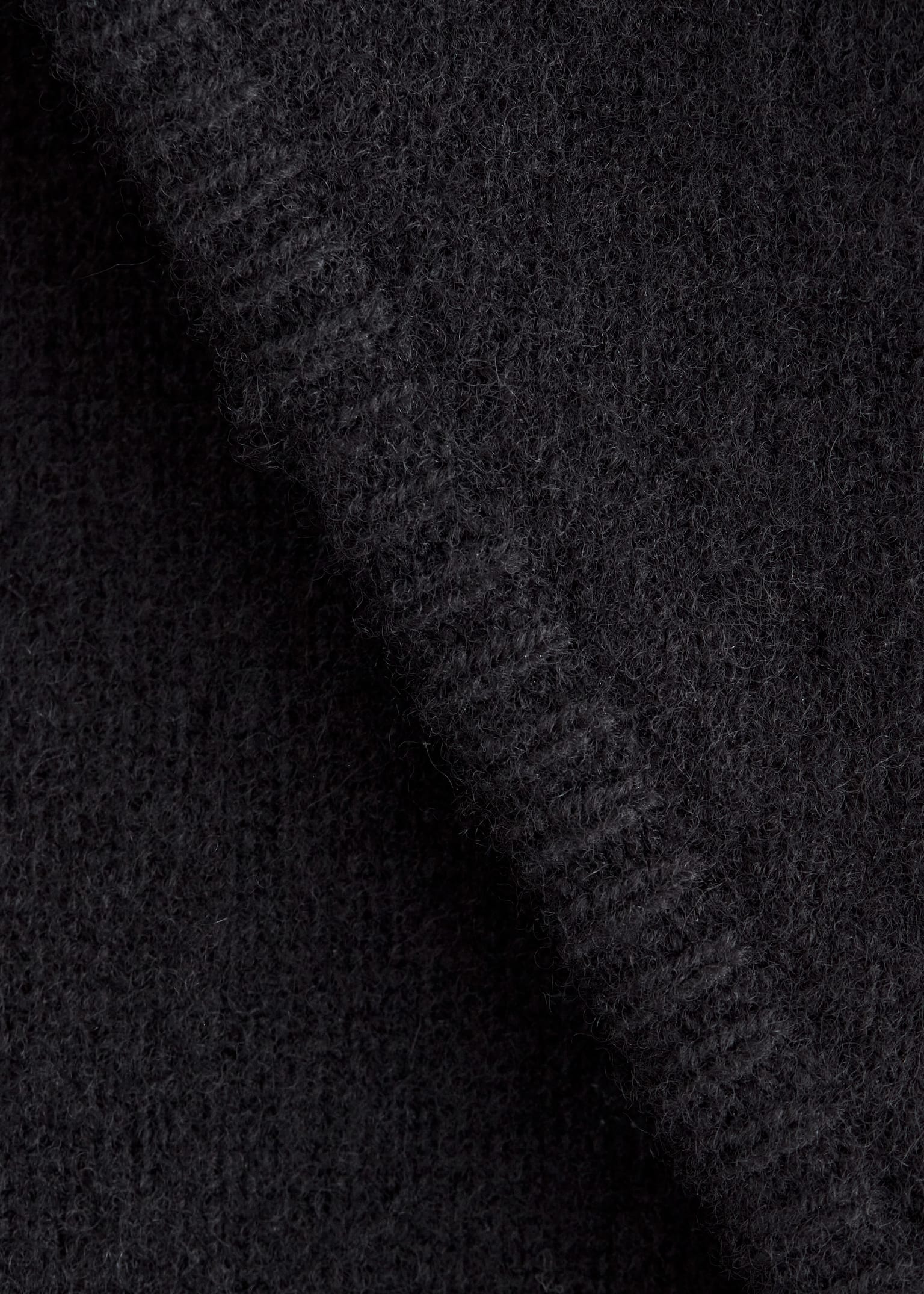 Wool Triangle Scarf - Black/Grey Melange/Dark Brown - 3